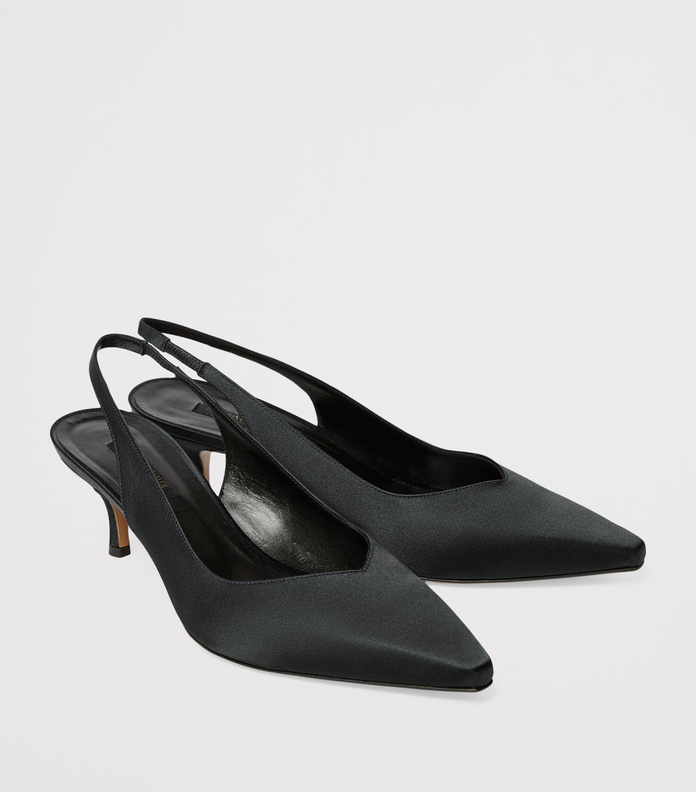 Satin Slingback Pumps 50 BLACK Image 2