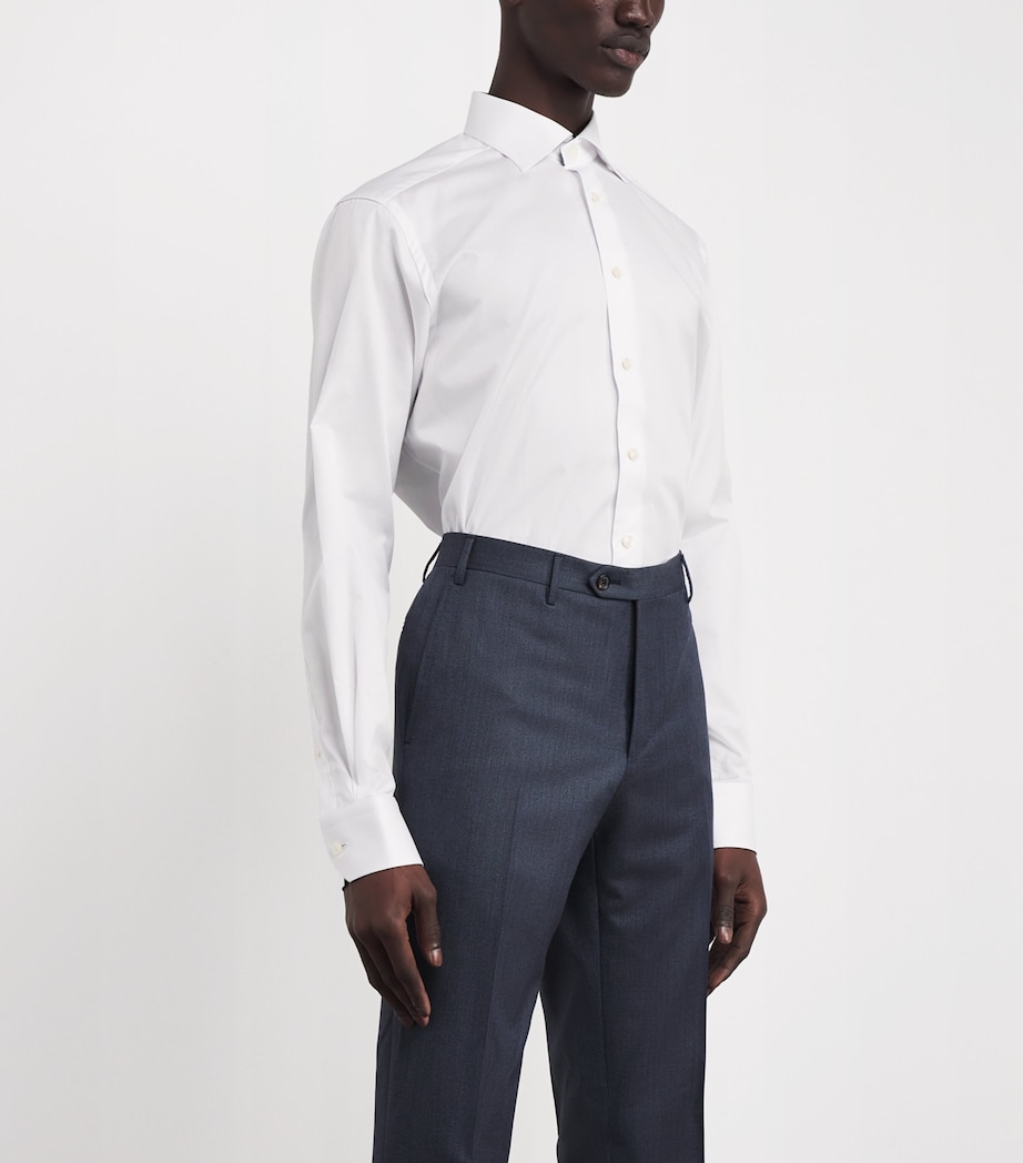 Signature Twill Floral-Trim Shirt WHITE FLORAL Image 3