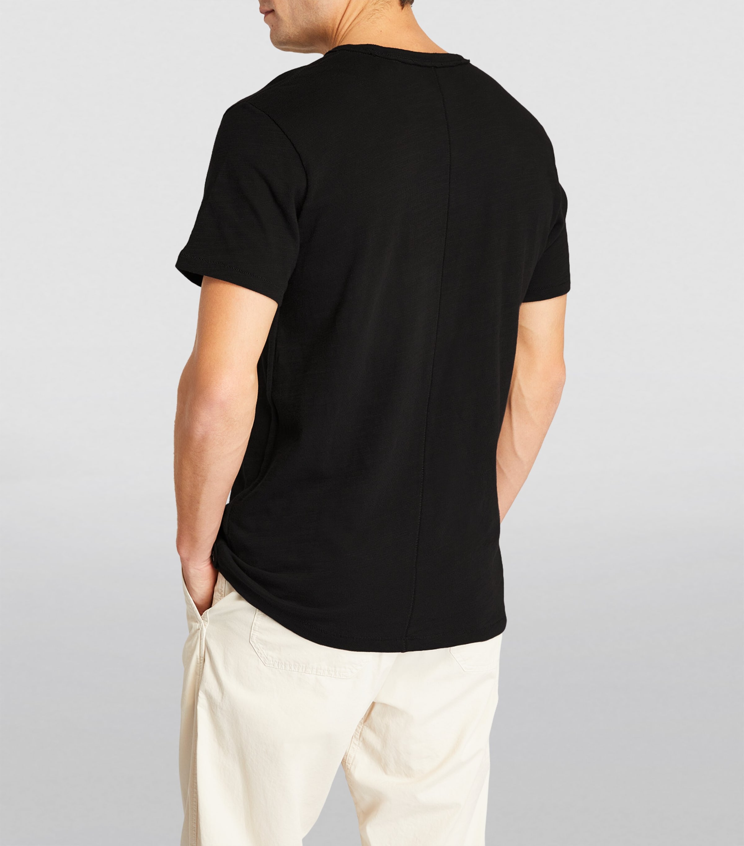 Cotton Crew-Neck T-Shirt JET BLACK Image 4