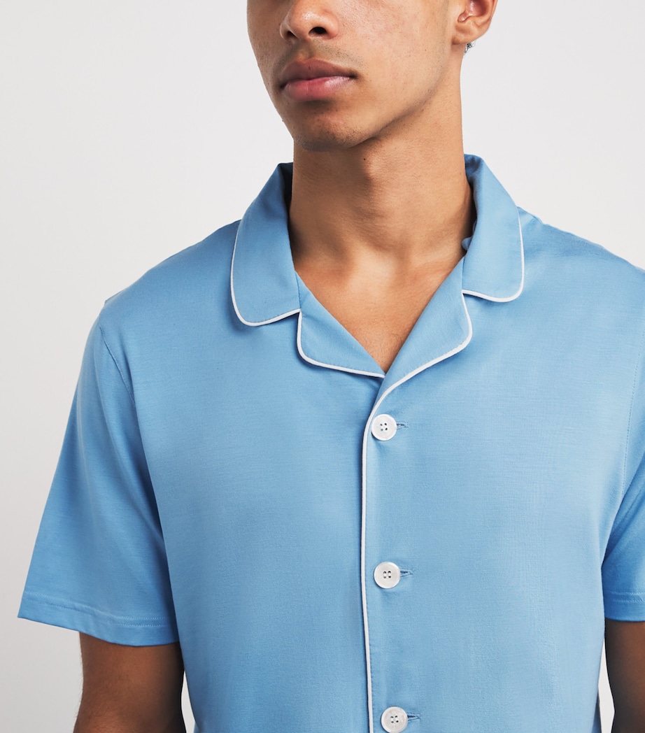 Micromodal Short Basel Pyjama Set 021 BLUE Image 4