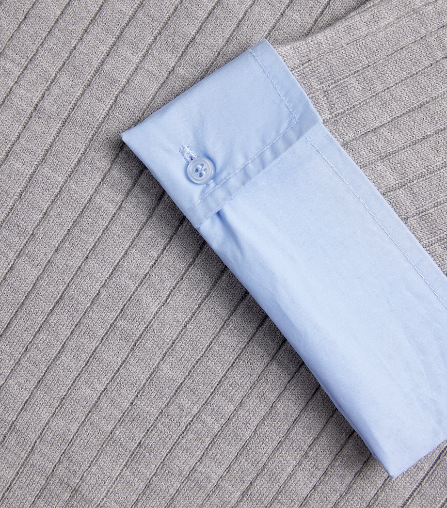 Cuffed Knitted Top GREY Image 5