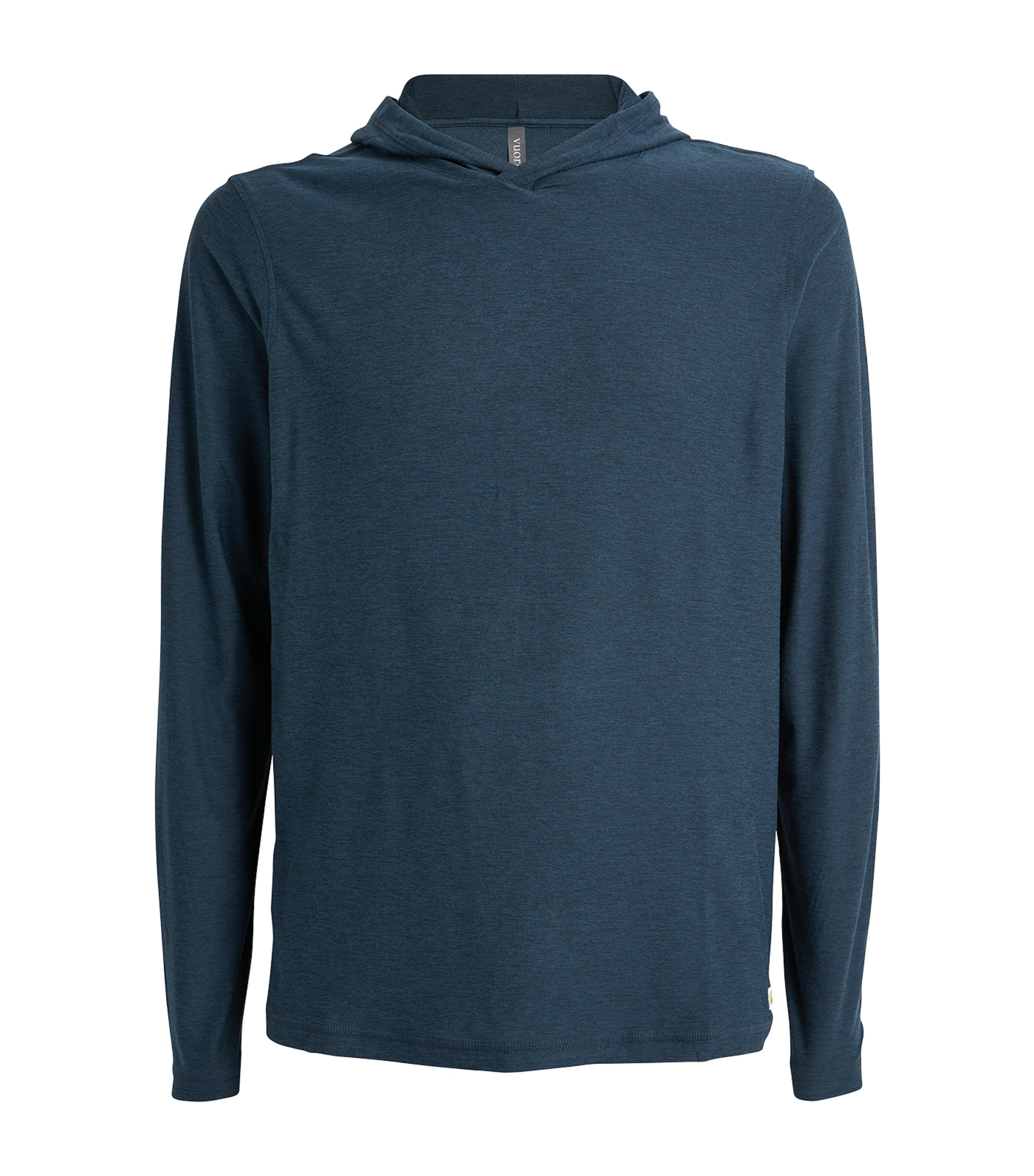 Vuori Mens Navy Heather Strato Tech Brand-patch Stretch-jersey Hoody In Blue