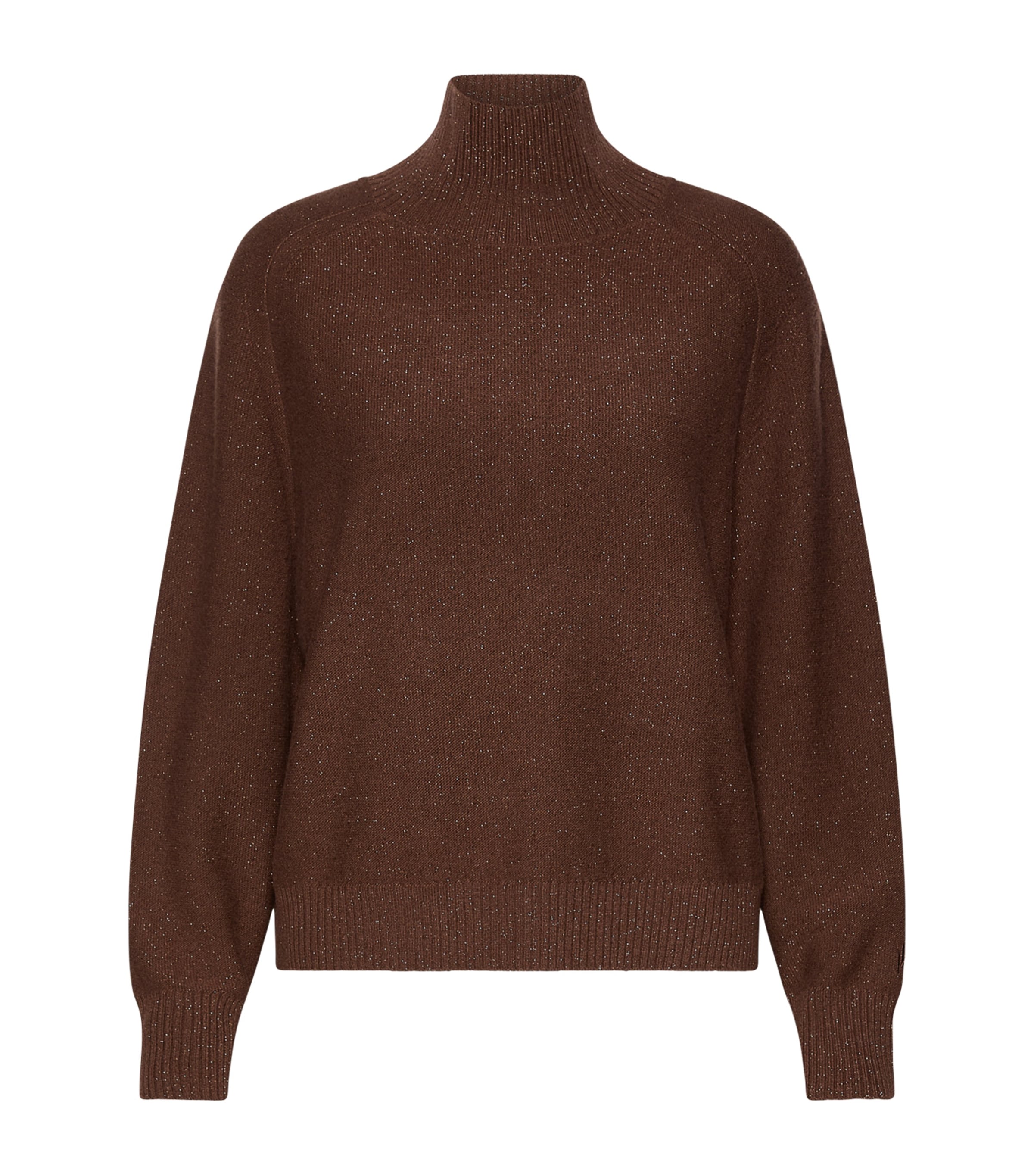 Marella Womens Wool-Cashmere Sequinned Sweater Caramel Image 1