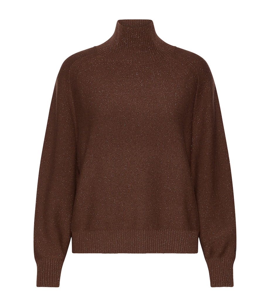 Marella Womens Wool-Cashmere Sequinned Sweater Caramel Image 1