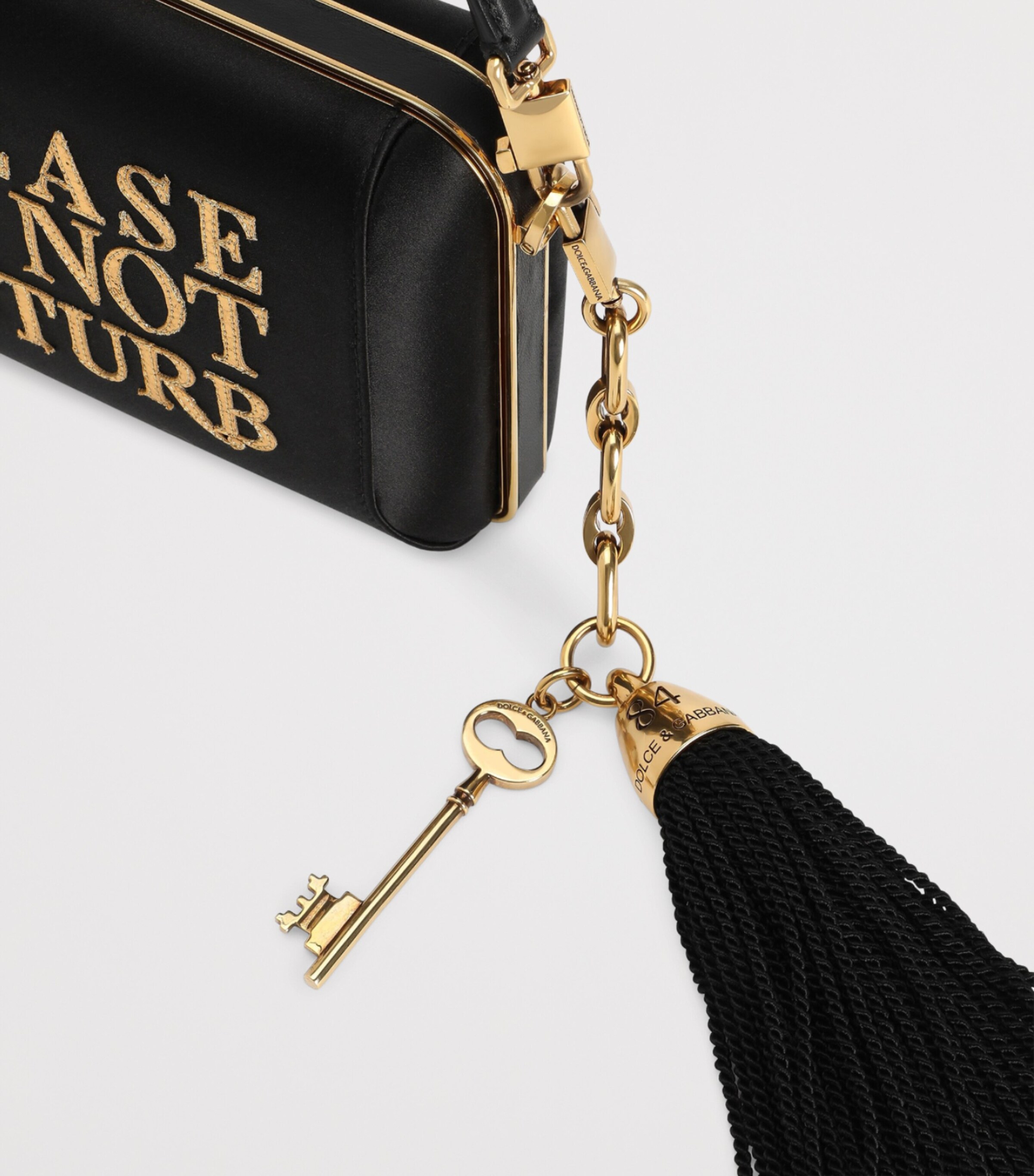 Dolce&Gabbana Do Not Disturb Top-Handle Bag Black/gol Image 8