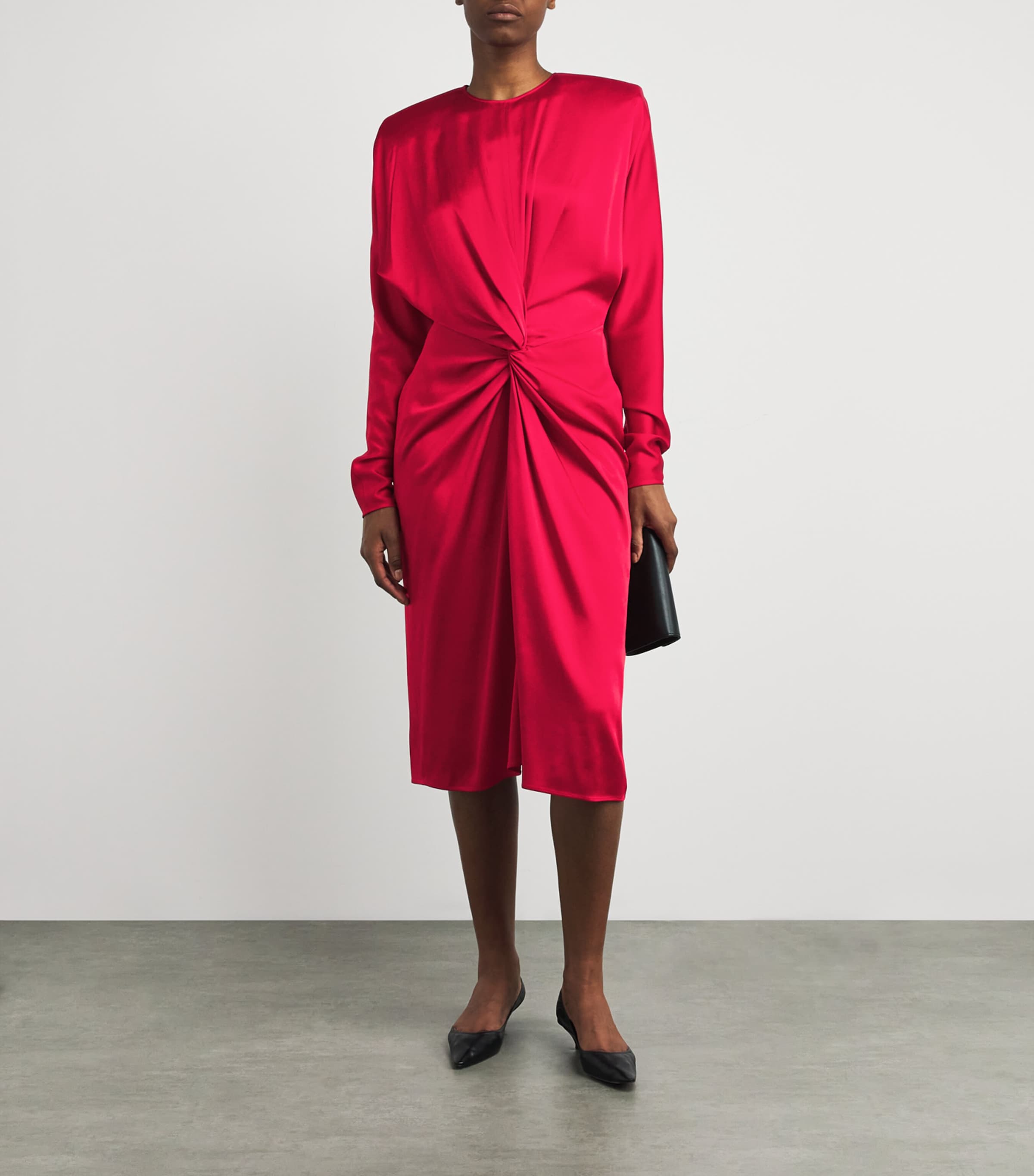 【関税込み】stella mccartney Satin Twist Midi' dress Stella McCartney Twist-Front Satin Dress - Bergdorf Goodman