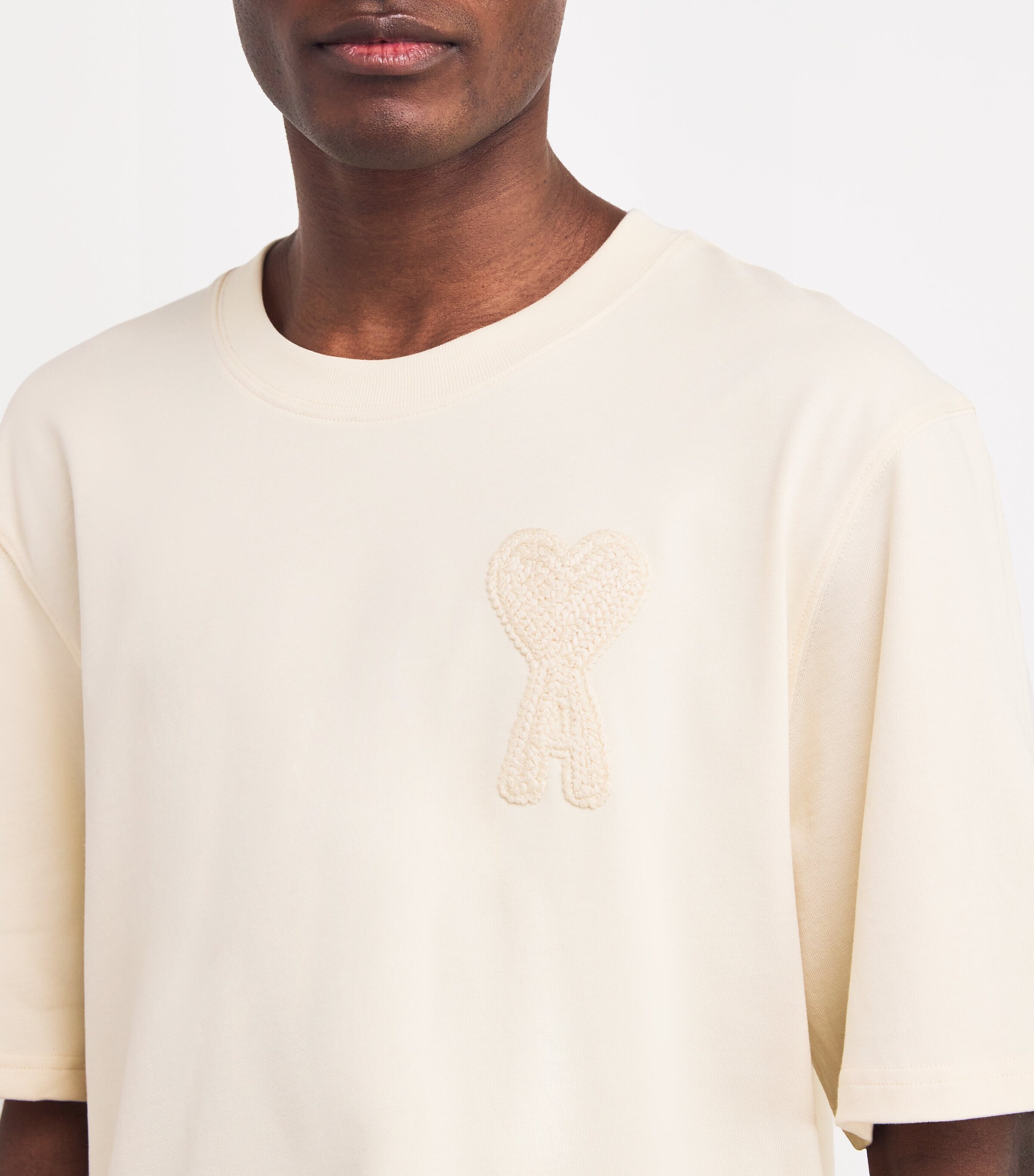 AMI Paris Mens Cotton Ami de Coeur T-Shirt Blanc Image 6