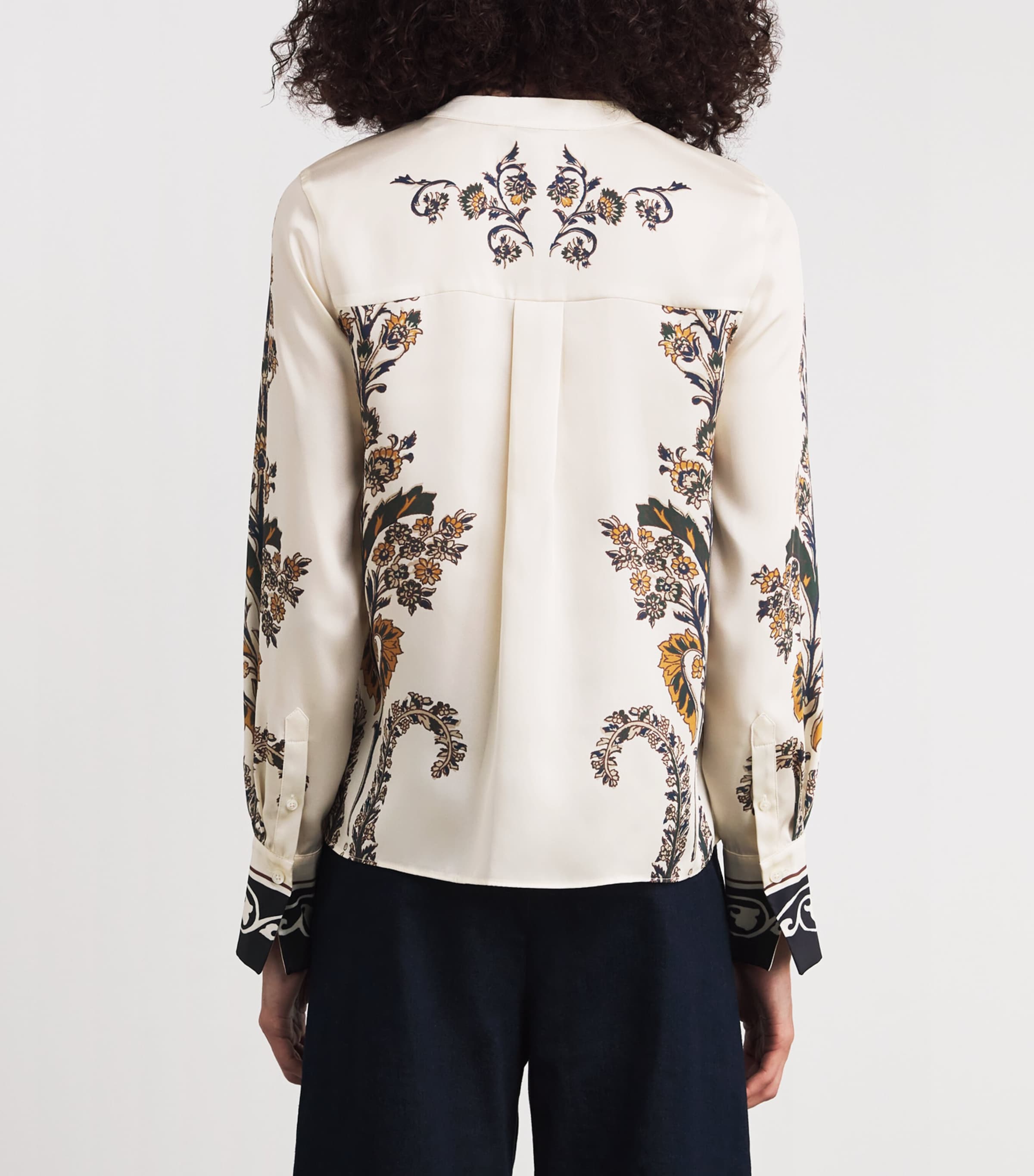 Twill Hoku Floral Print Blouse W0478 ECRU MULTI Image 4