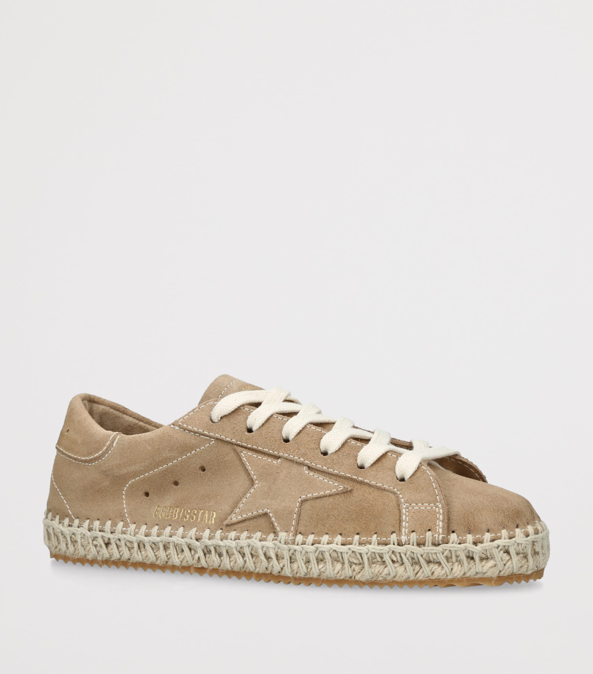 Golden Goose Suede Jute-Effect Super-Star Sneakers Tan Image 3