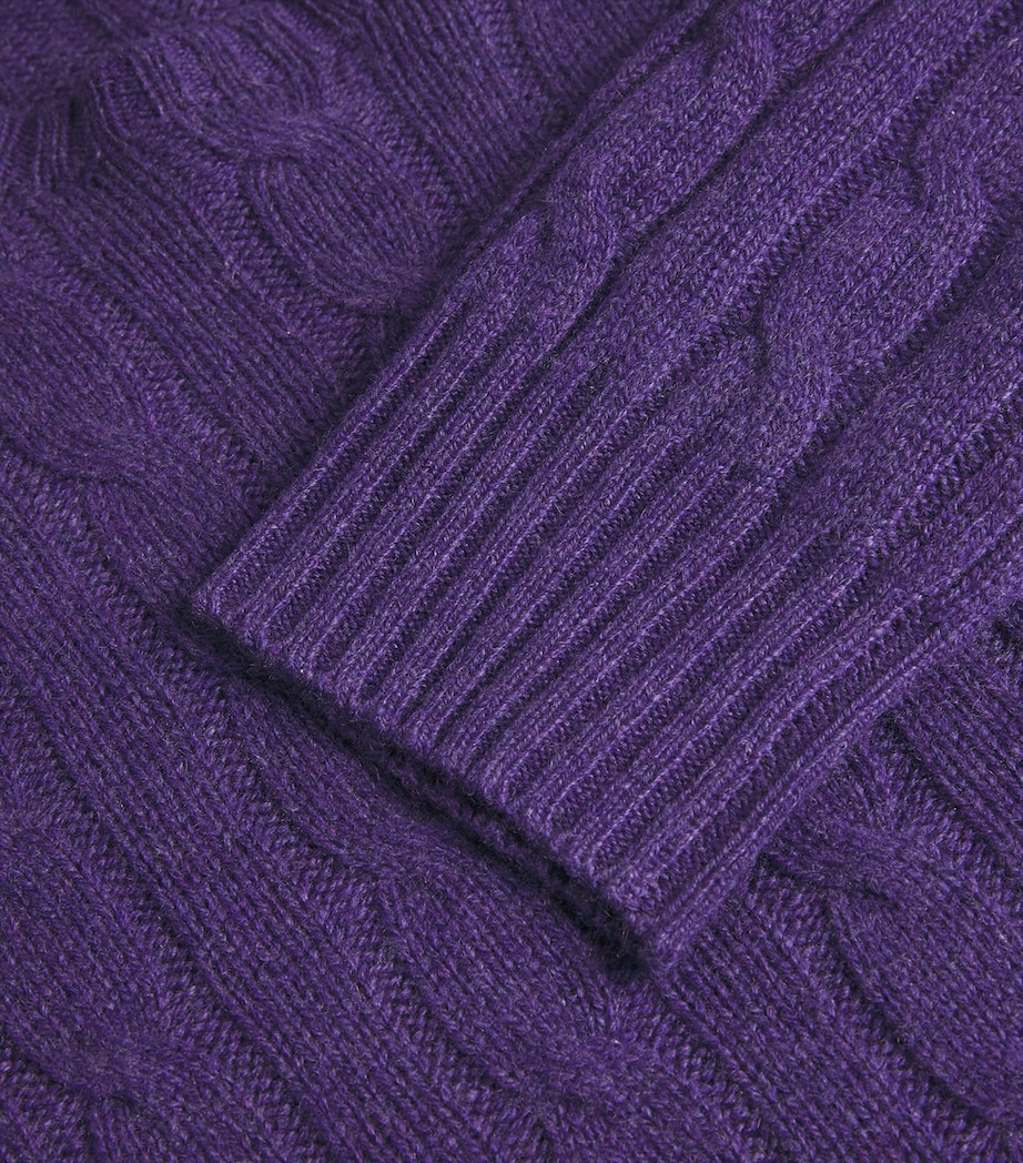 Polo Ralph Lauren Mens Cashmere Cable-Knit Sweater Purple Image 5