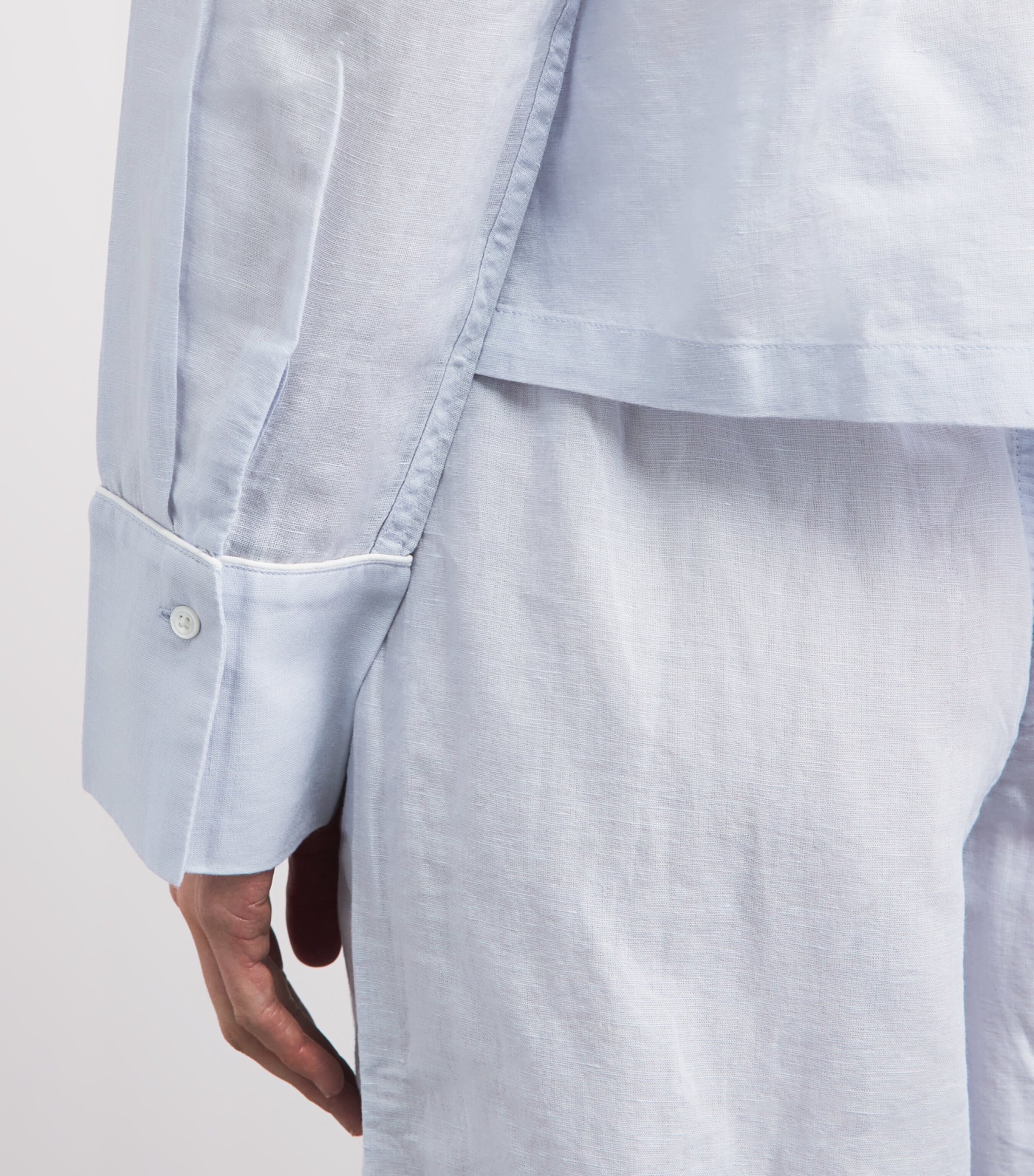 Polo Ralph Lauren Womens Linen-Cotton Pyjama Set Xenon Blue Image 5
