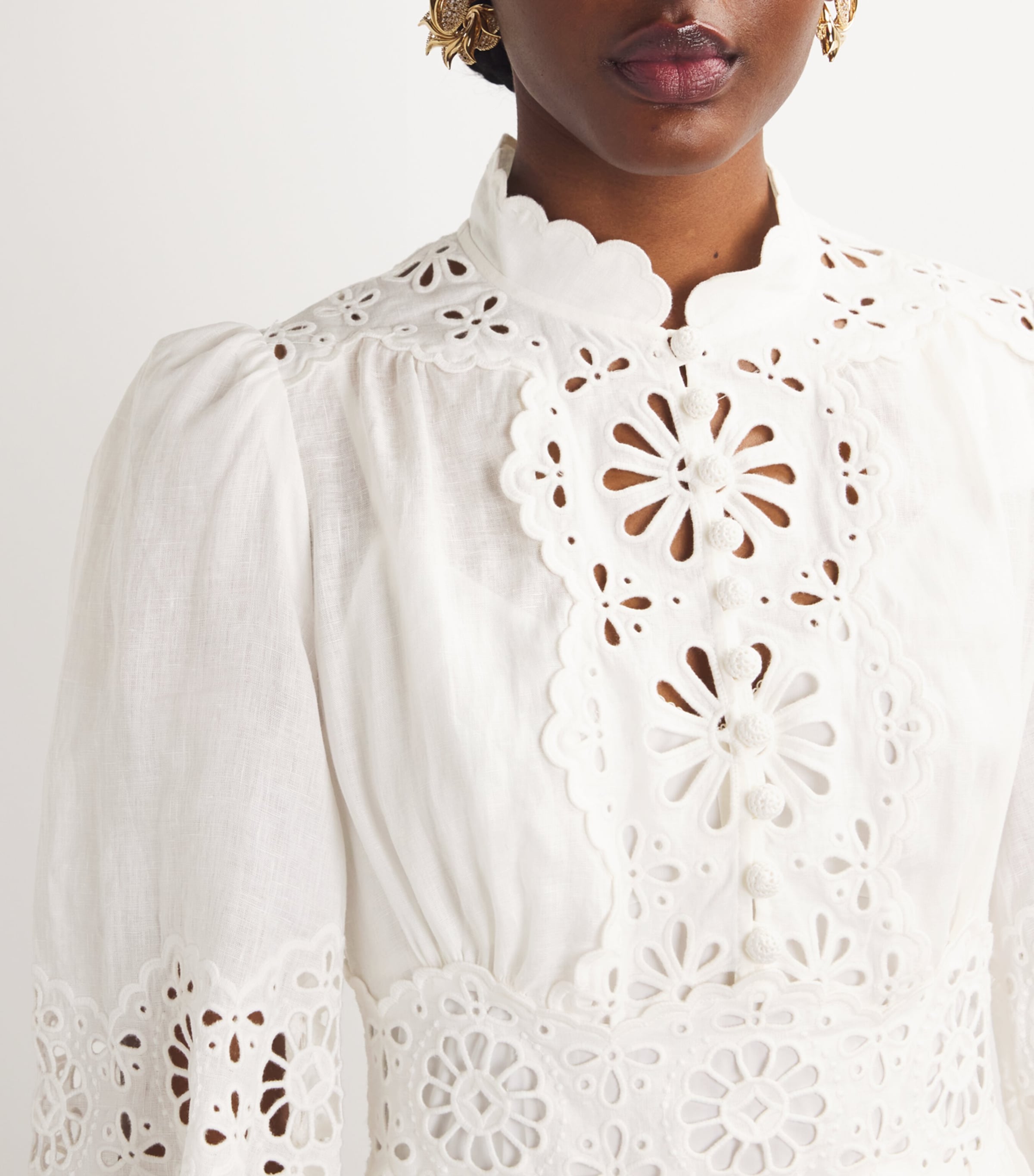 Zimmermann Womens Broderie Anglaise Mini Dress Ivory Image 4
