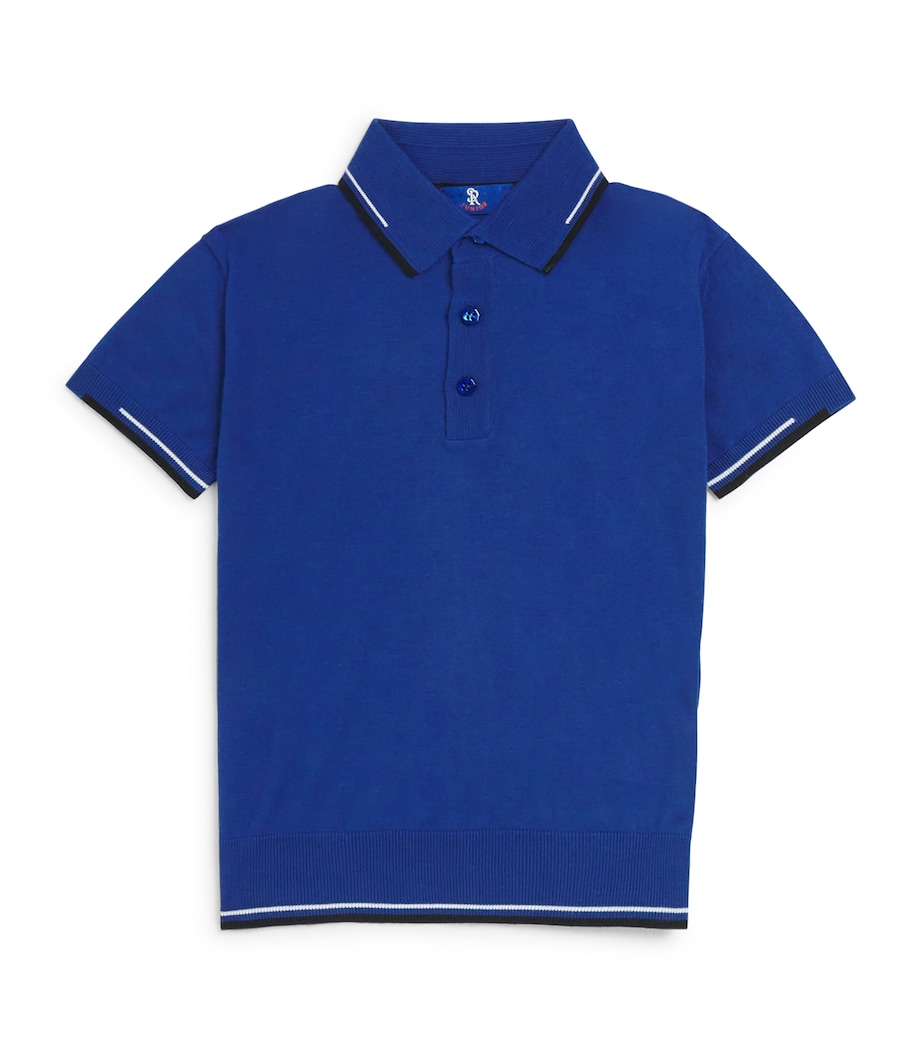 Stefano Ricci Kids Cotton Polo Shirt (6-16 Years) C. Navy Image 1