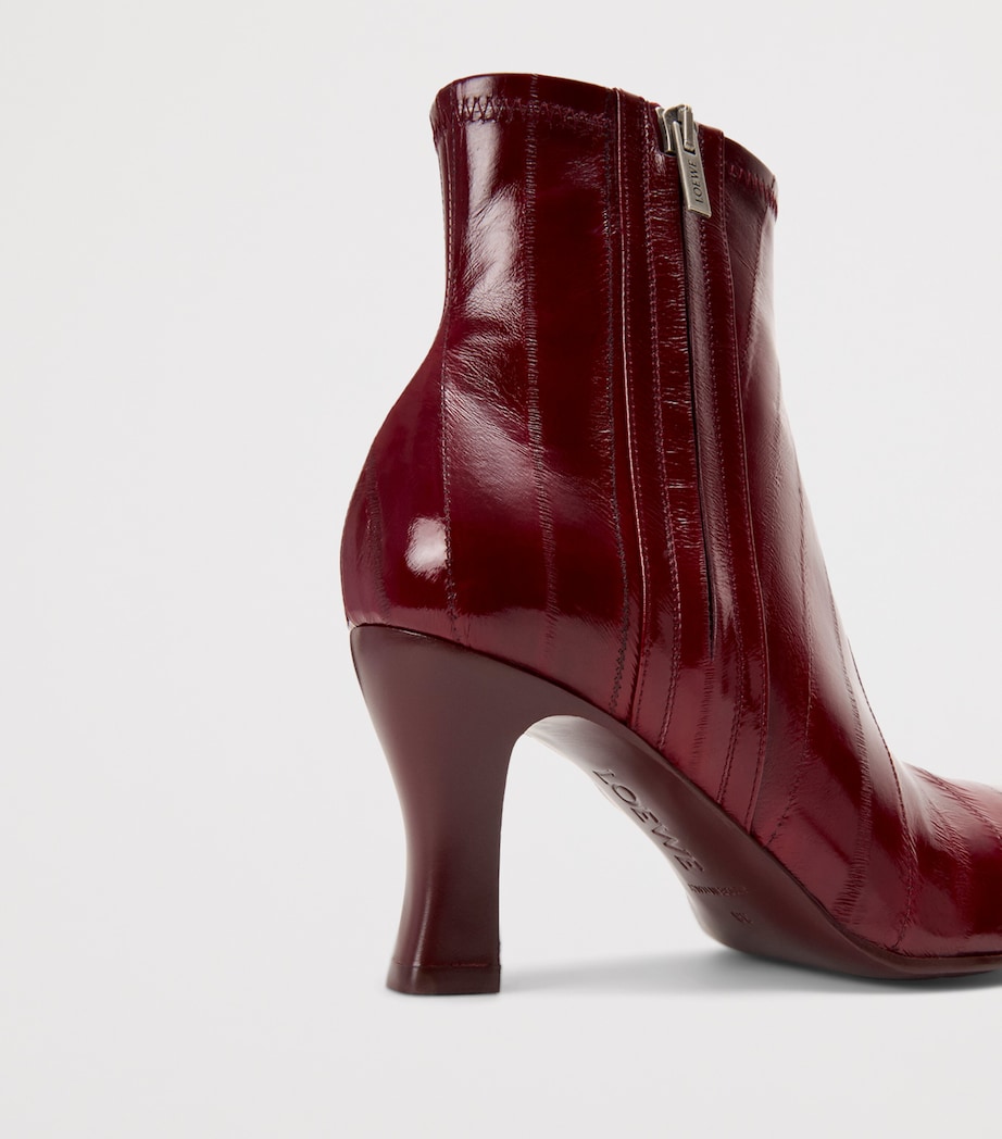 Eel Leather Bobine Ankle Boots 75 BURGUNDY Image 6