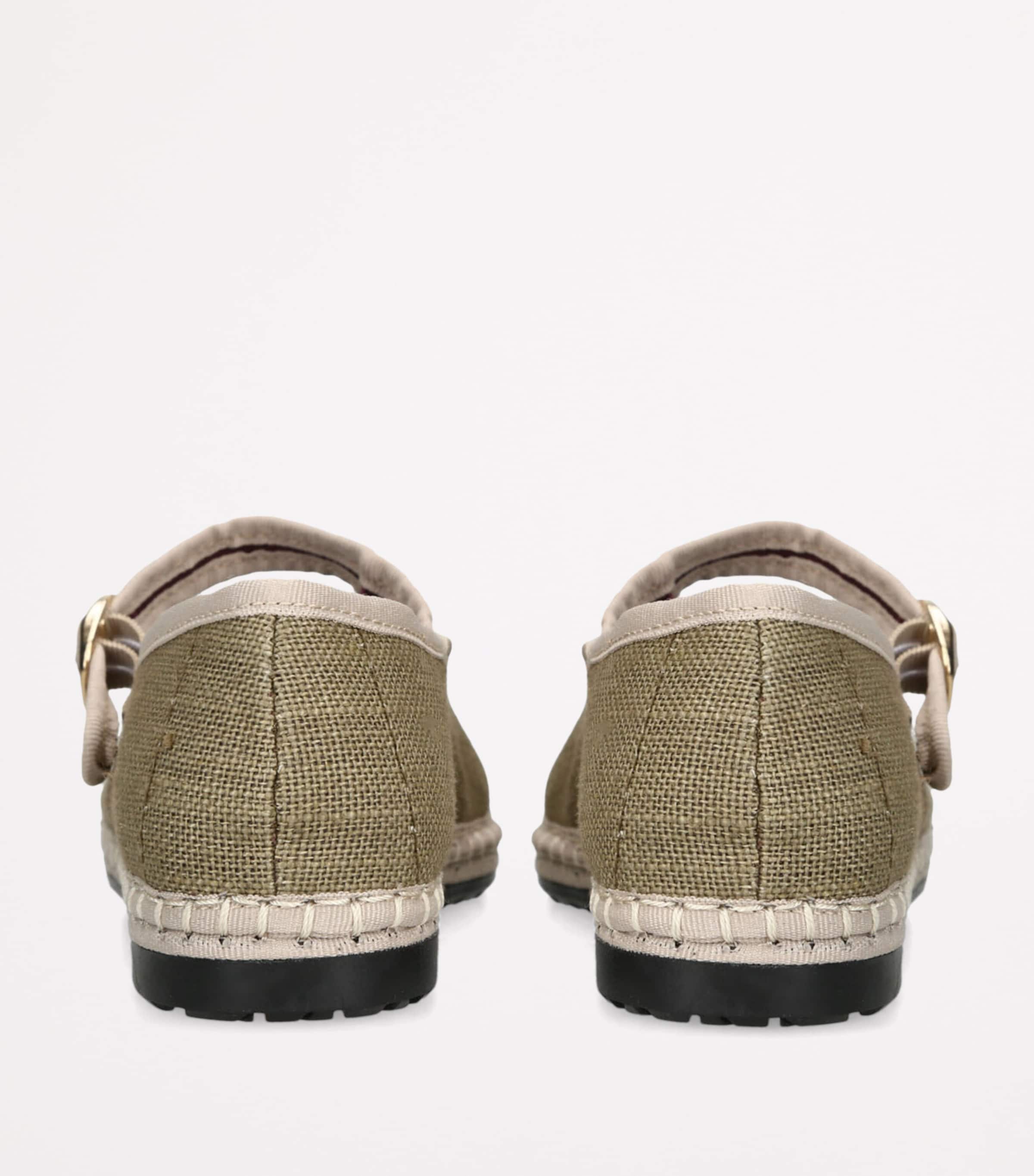 Flabelus Linen Ishmael Mary Janes Khaki Image 2