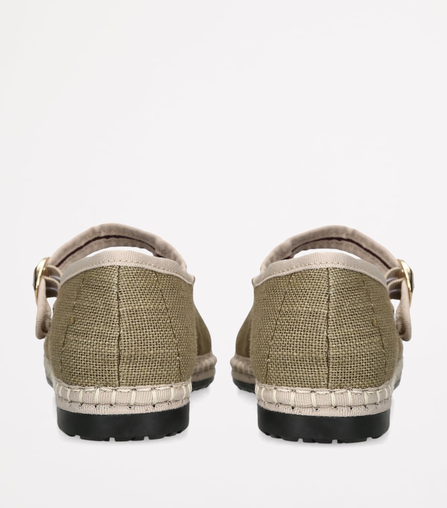 Flabelus Linen Ishmael Mary Janes Khaki Image 2
