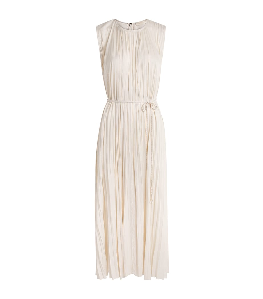 Ulla Johnson Womens Satin Pleated Fianna Midi Dress Cowrie Image 1