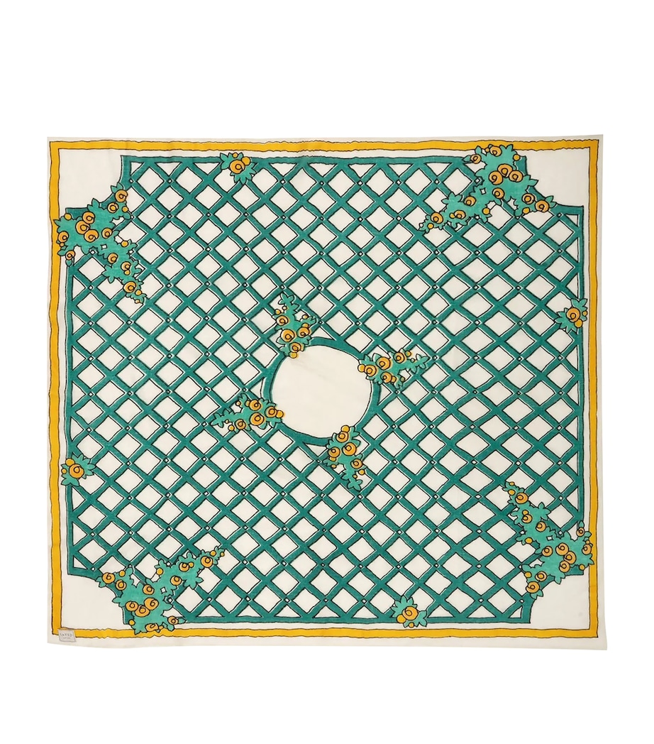 x Damien Nicolas Roux Cashmere Treillage Scarf GREEN/YELLOW Image 1