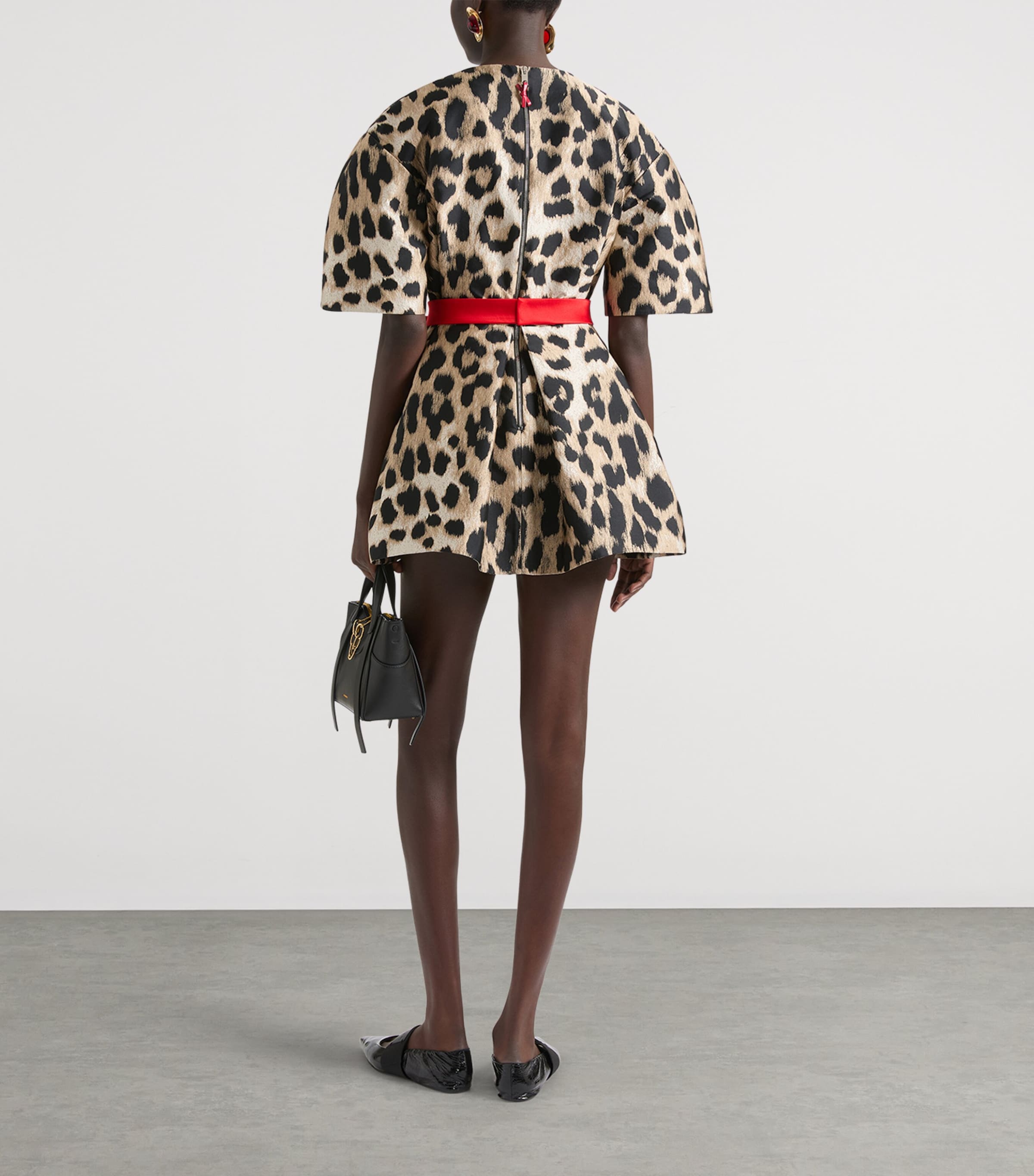 Givenchy Womens Leopard Cocoon Mini Dress Image 3