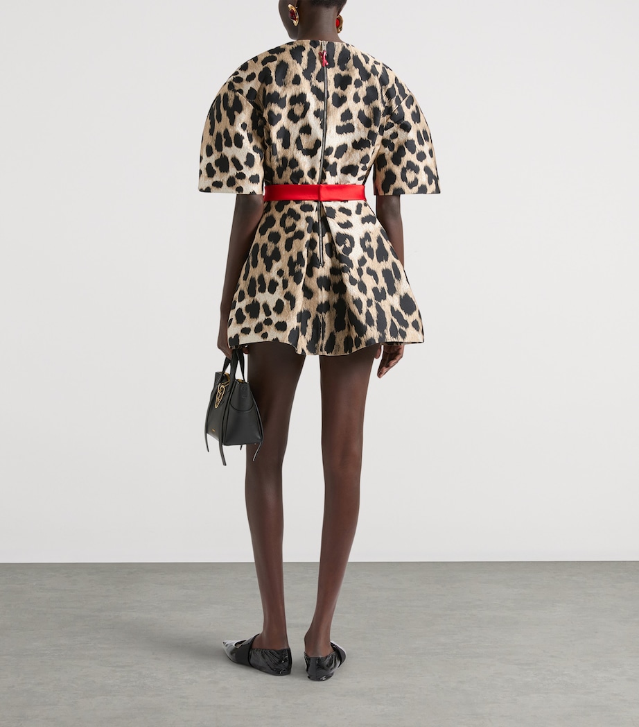 Givenchy Womens Leopard Cocoon Mini Dress Image 3