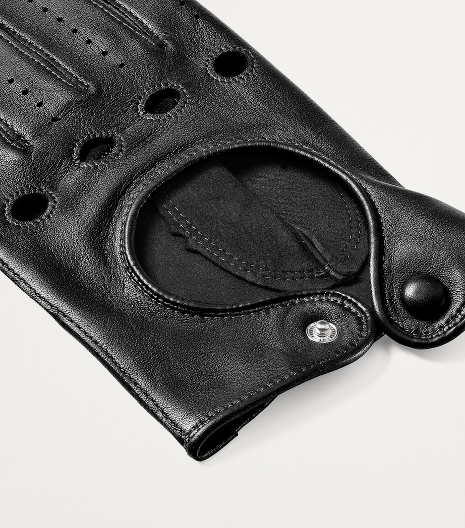 Men's Nappa Leather Driving Gloves (Large) BLACK Image 4