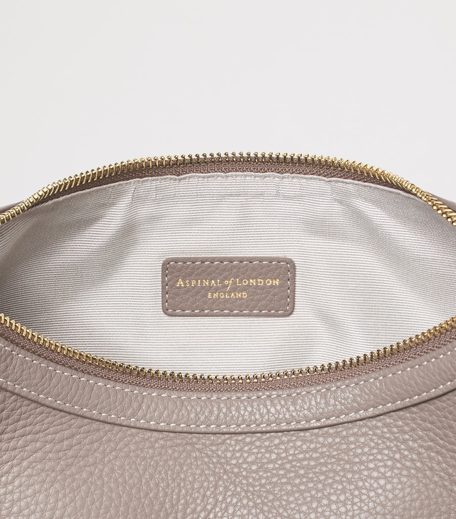 Aspinal Of London Small Leather Soho Crescent Shoulder Bag Moleskin Image 5