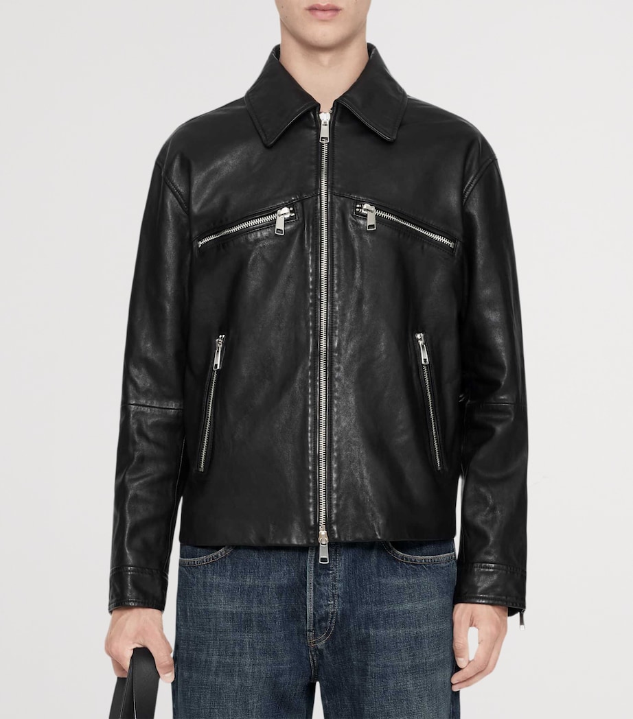 AllSaints Mens Lambskin Vegason Jacket Black Image 3