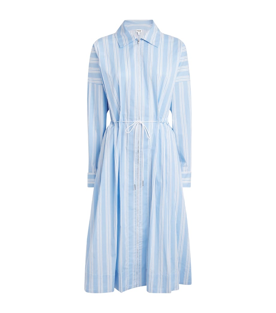 STAUD Womens Stripe Chi Midi Shirt Dress Vnst Ventura Stripe Image 1