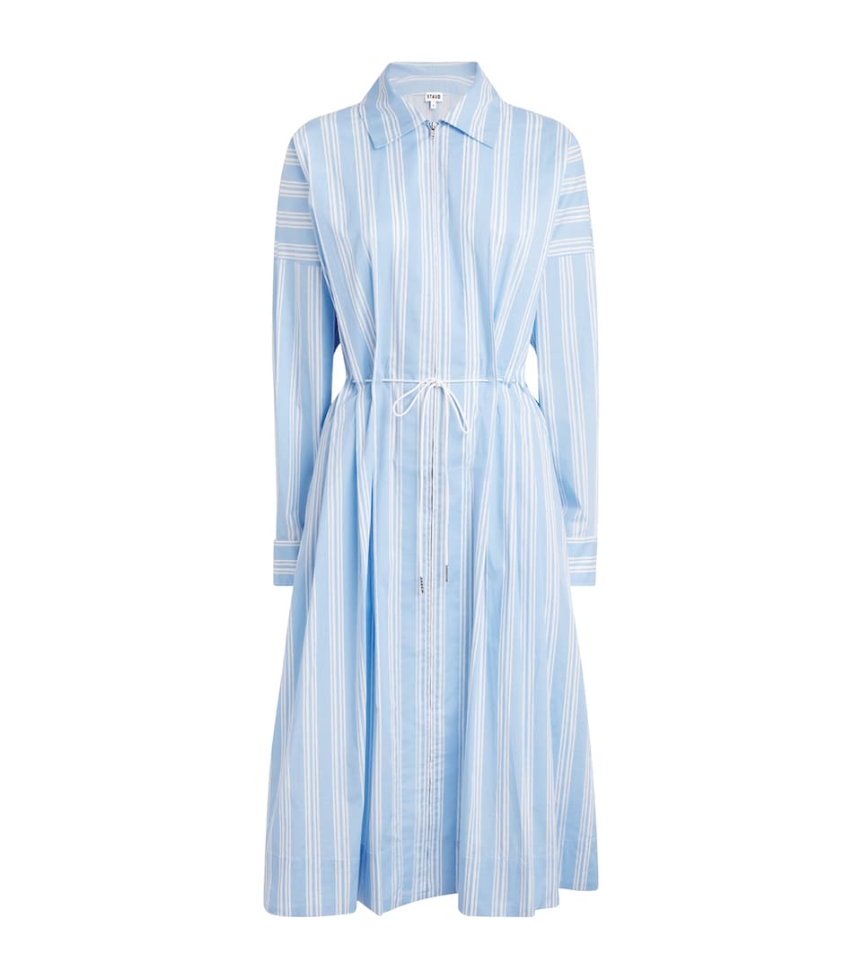 STAUD Stripe Chi Midi Shirt Dress Vnst Ventura Stripe