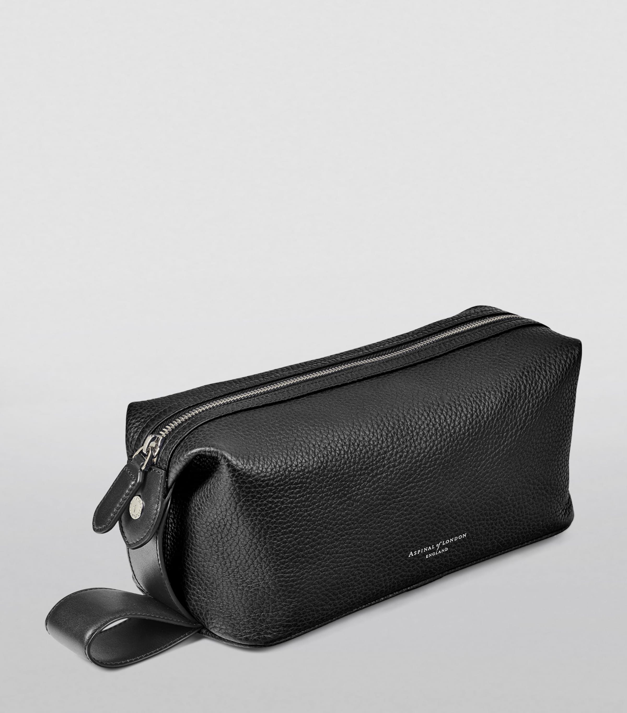 Leather Reporter Wash Bag BLACK Image 4