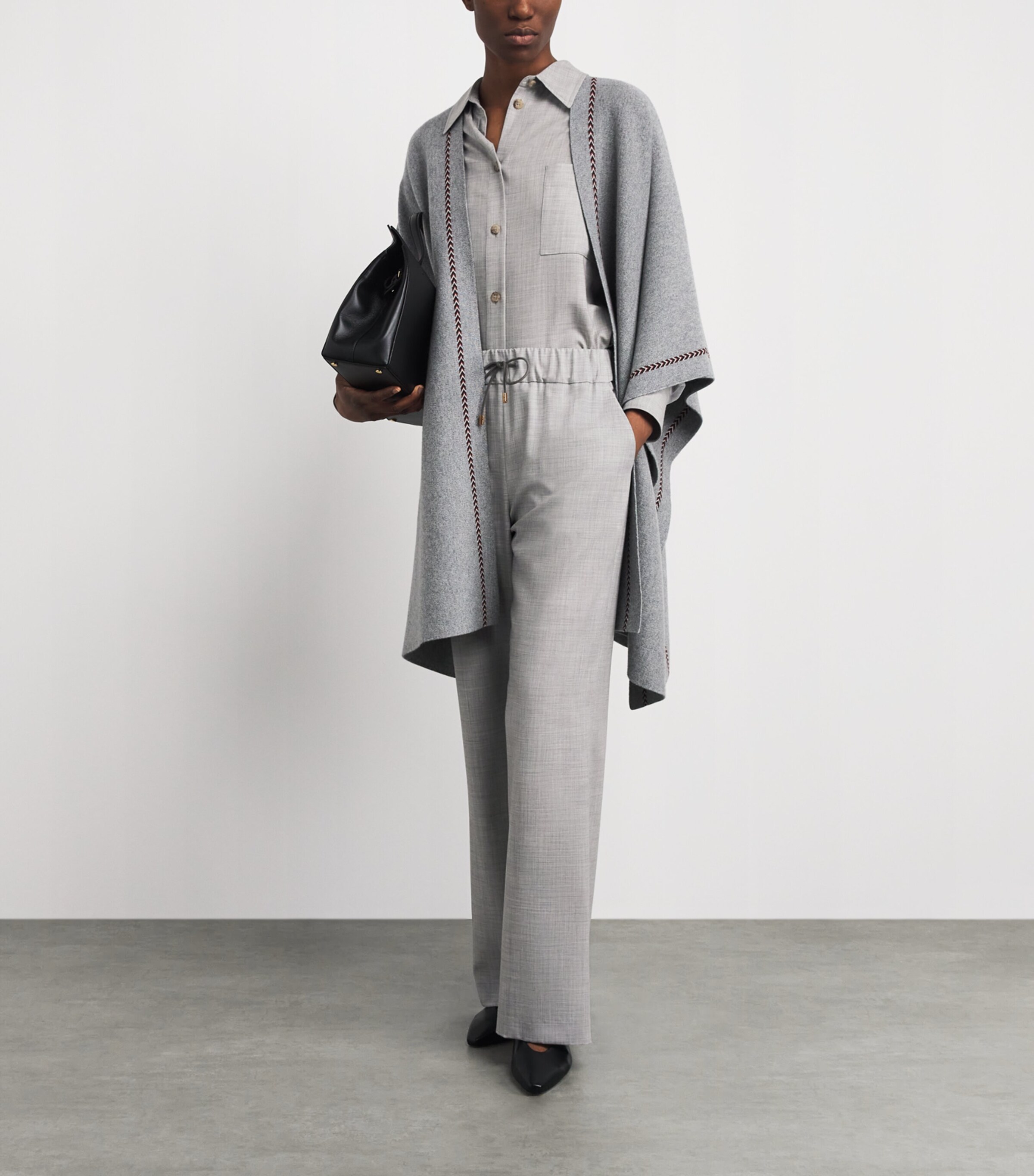 Colombo Womens Cashmere Button-Up Shirt Grey Image 2