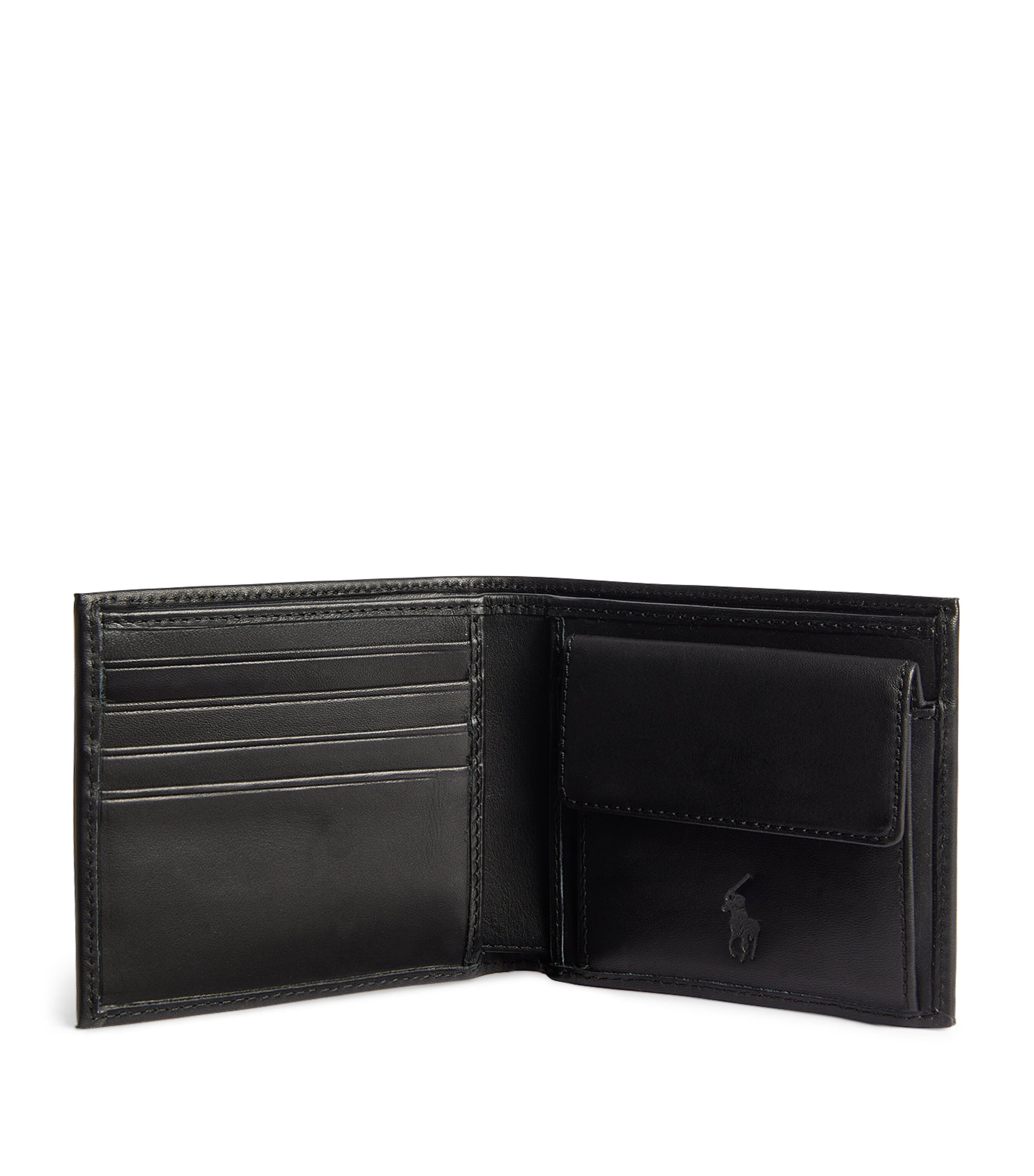 Leather Logo Bifold Wallet BLACK Image 4