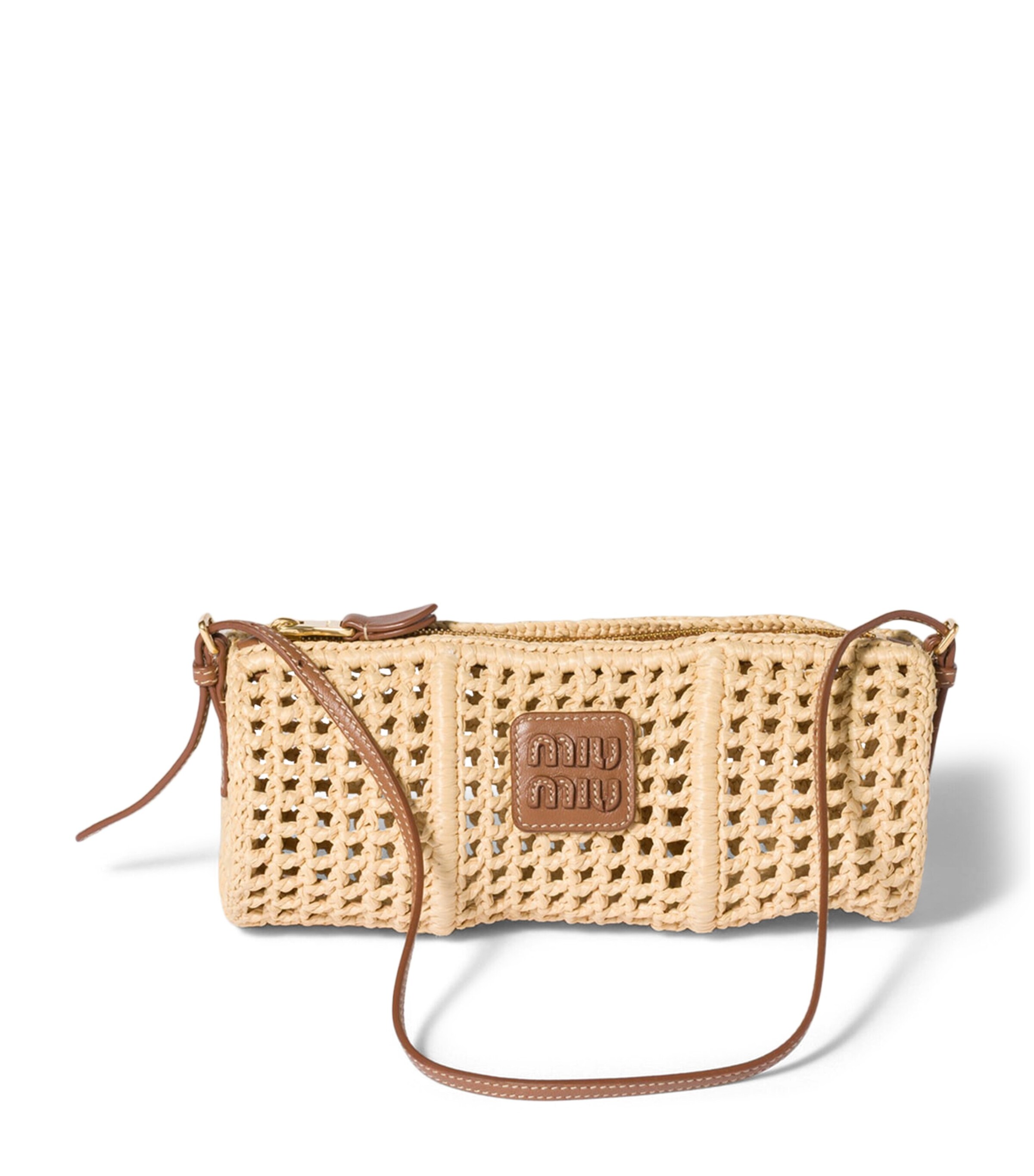 Miu Miu Crochet Mesh Pouch Neutral Image 1