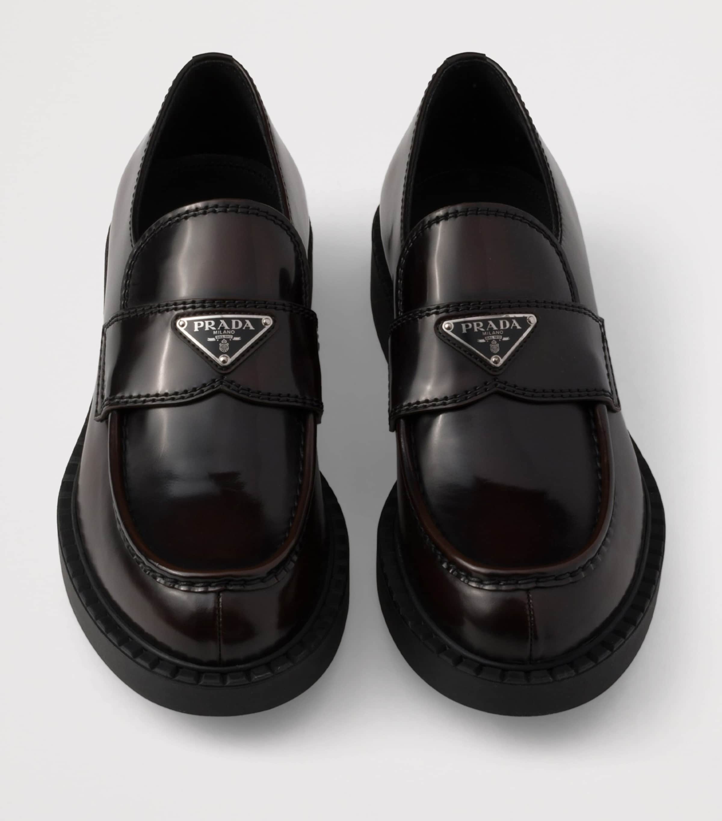Leather Brushed Triangle Loafers F0038 Image 4