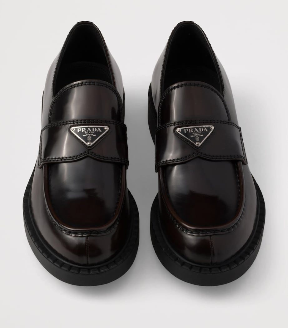 Leather Brushed Triangle Loafers F0038 Image 4