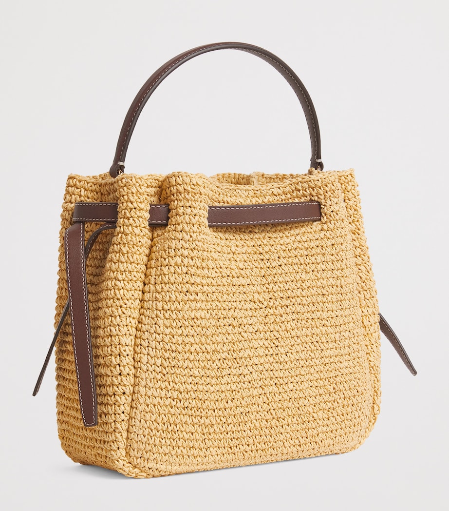 Tory Burch Small Raffia Romy Bucket Bag Natural Image 3