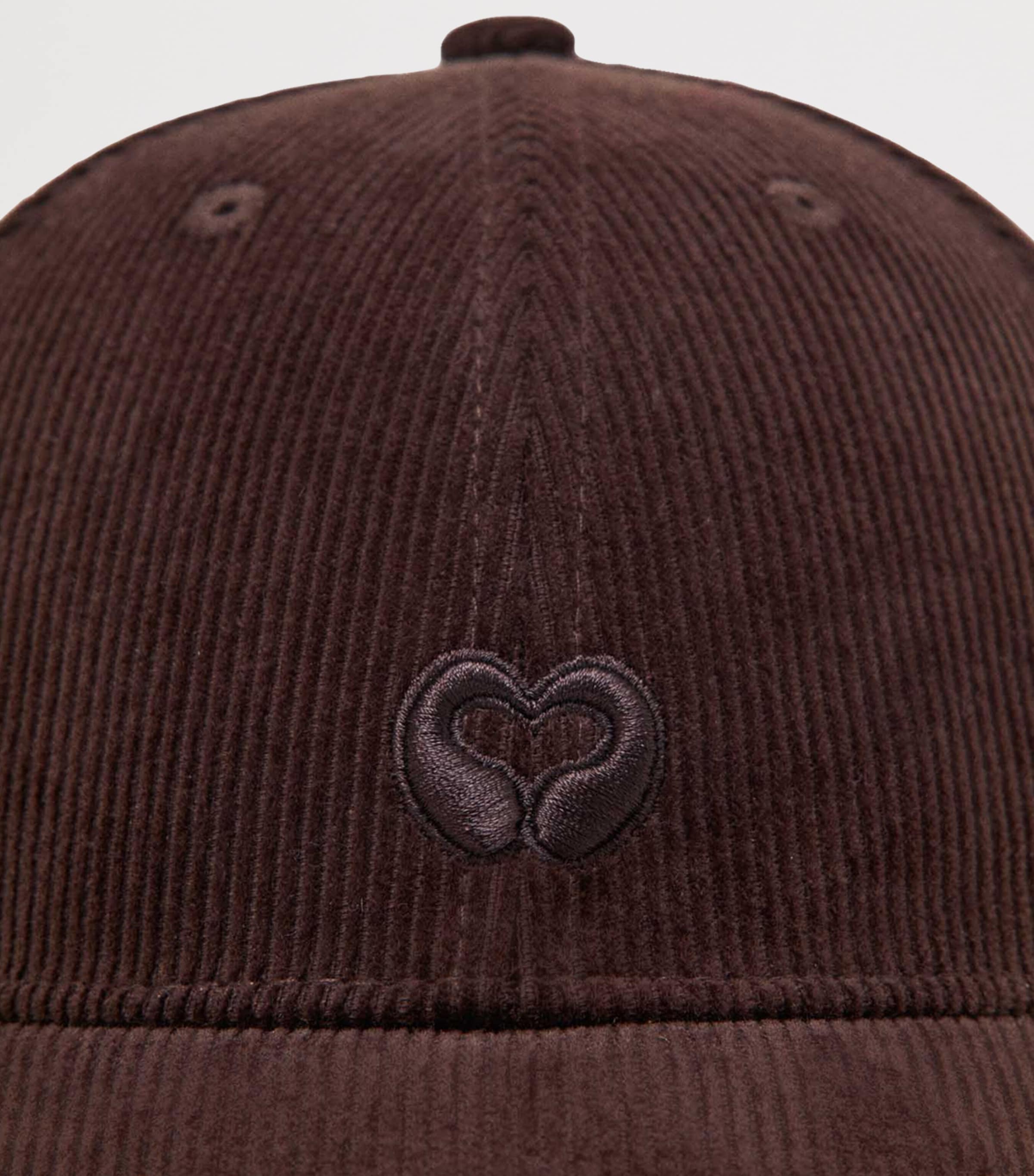 Maje Corduroy Logo Baseball Cap Dark Brown Image 4