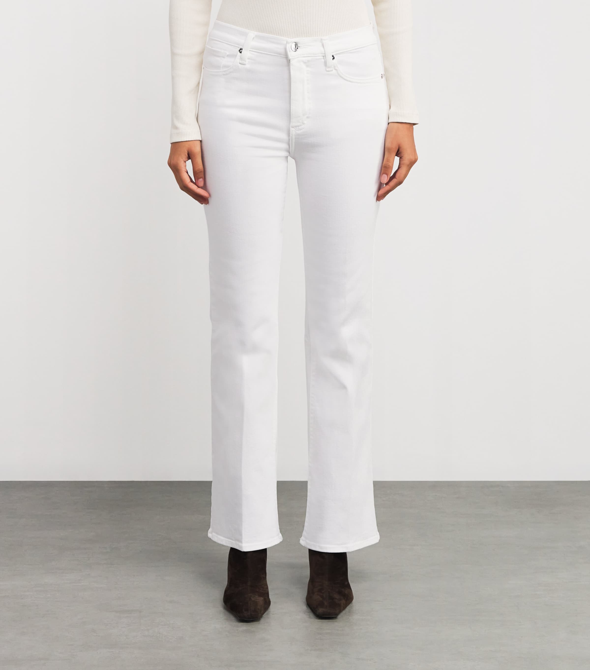 Le Slim Palazzo Wide-Leg Jeans WHITE Image 3