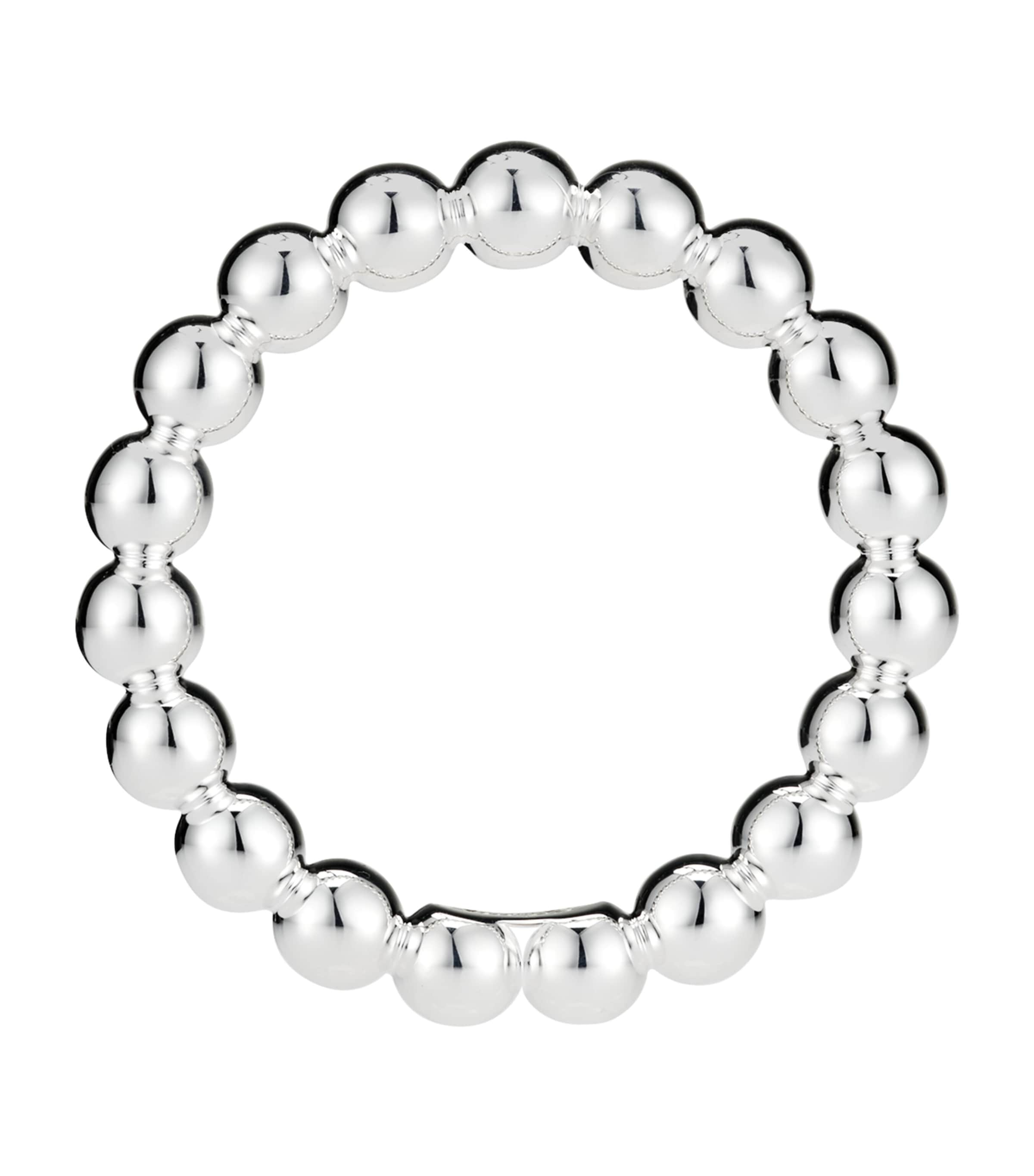 Christofle Set of 2 Silver-Plated Perles Napkin Rings Silver Image 3