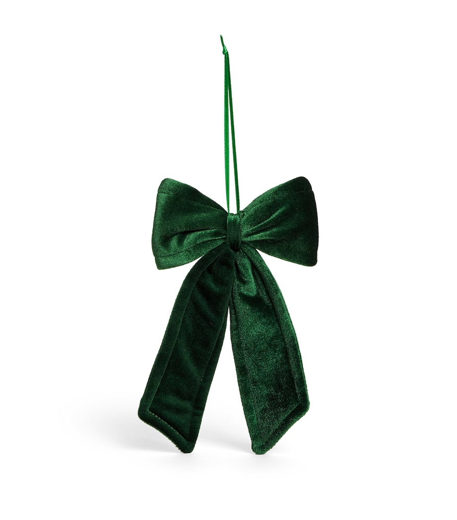 Luxury Garland Mini Velvet Bow Tree Decoration Deep Green Image 1