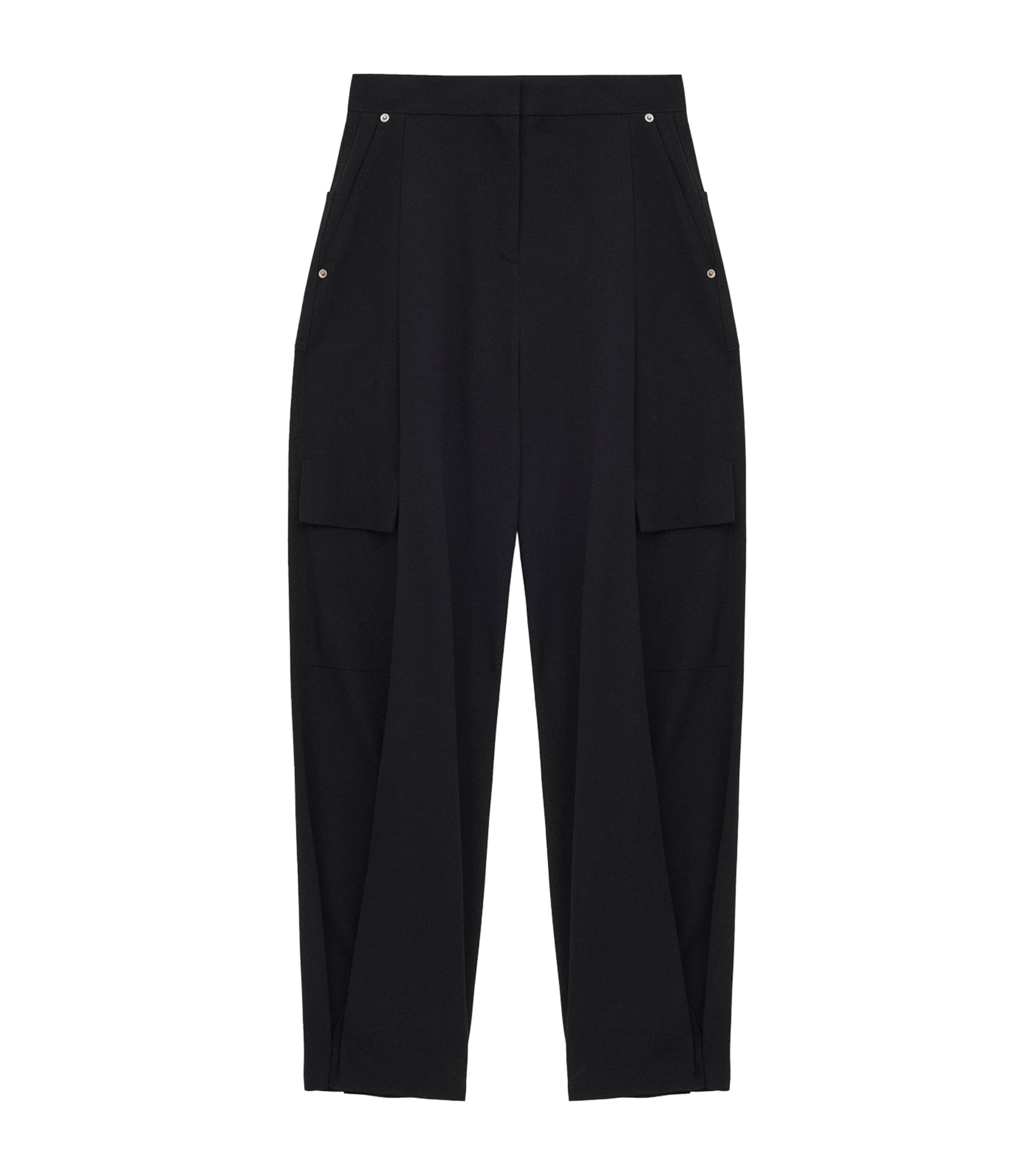 Loewe Wool-blend Cargo Trousers In Black