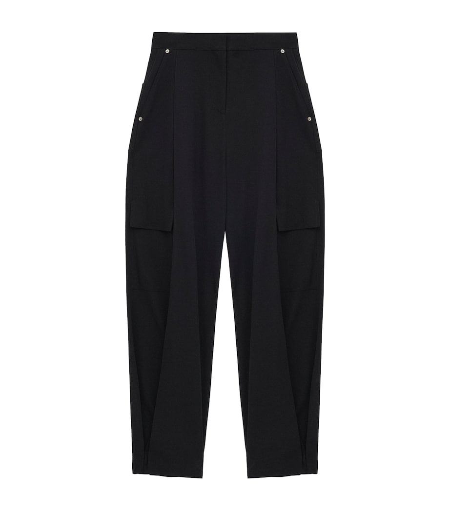 Wool-Blend Cargo Trousers BLACK Image 1