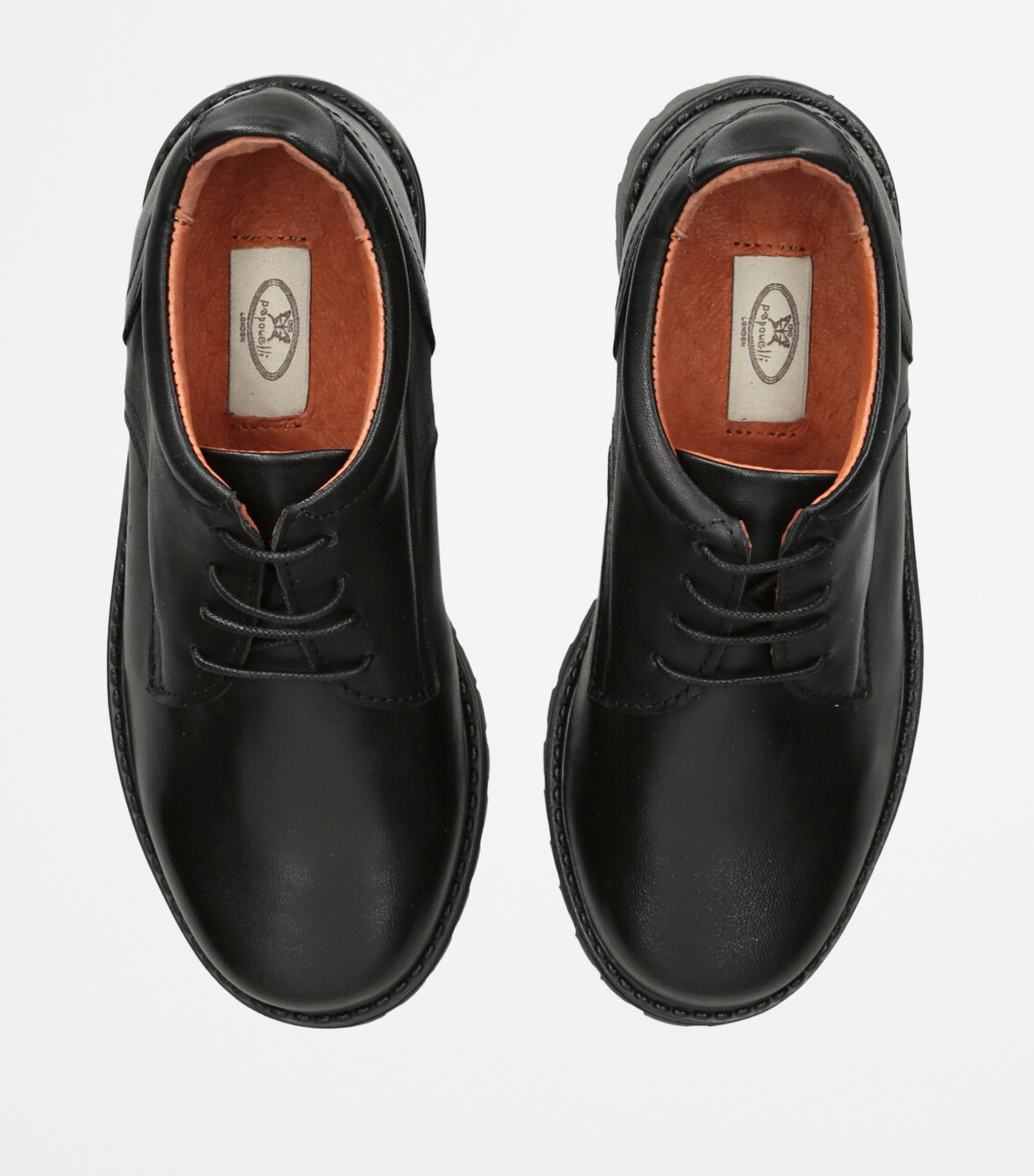 papouelli Leather Harry School Shoes Black Image 4