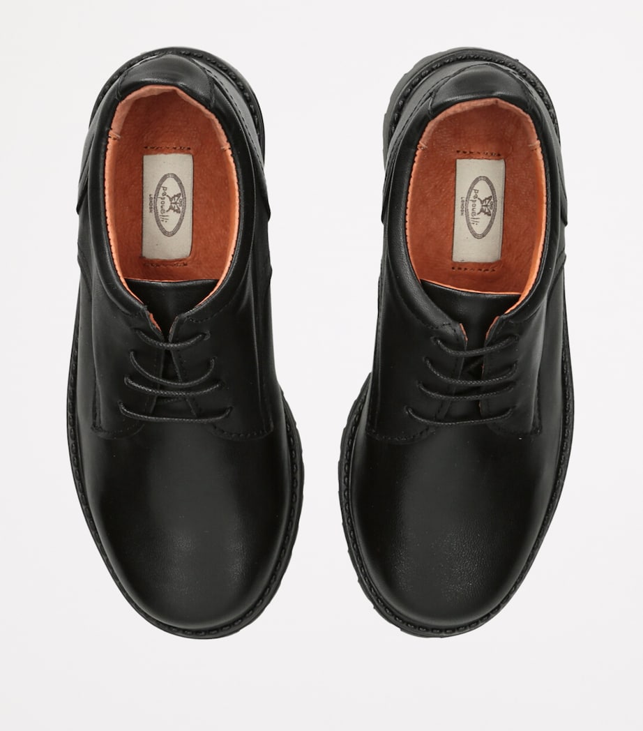 papouelli Leather Harry School Shoes Black Image 4