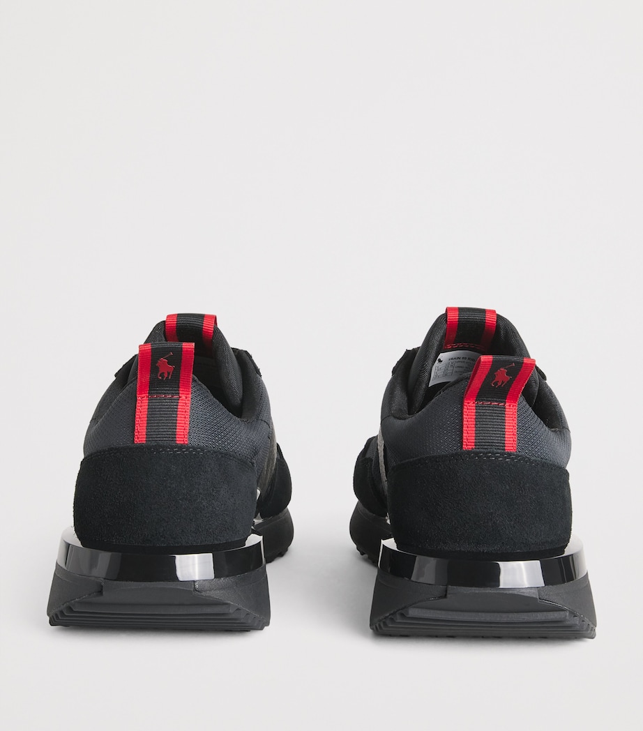 Polo Ralph Lauren Leather-Blend Logo Sneakers Triple Black/red Pp Image 5