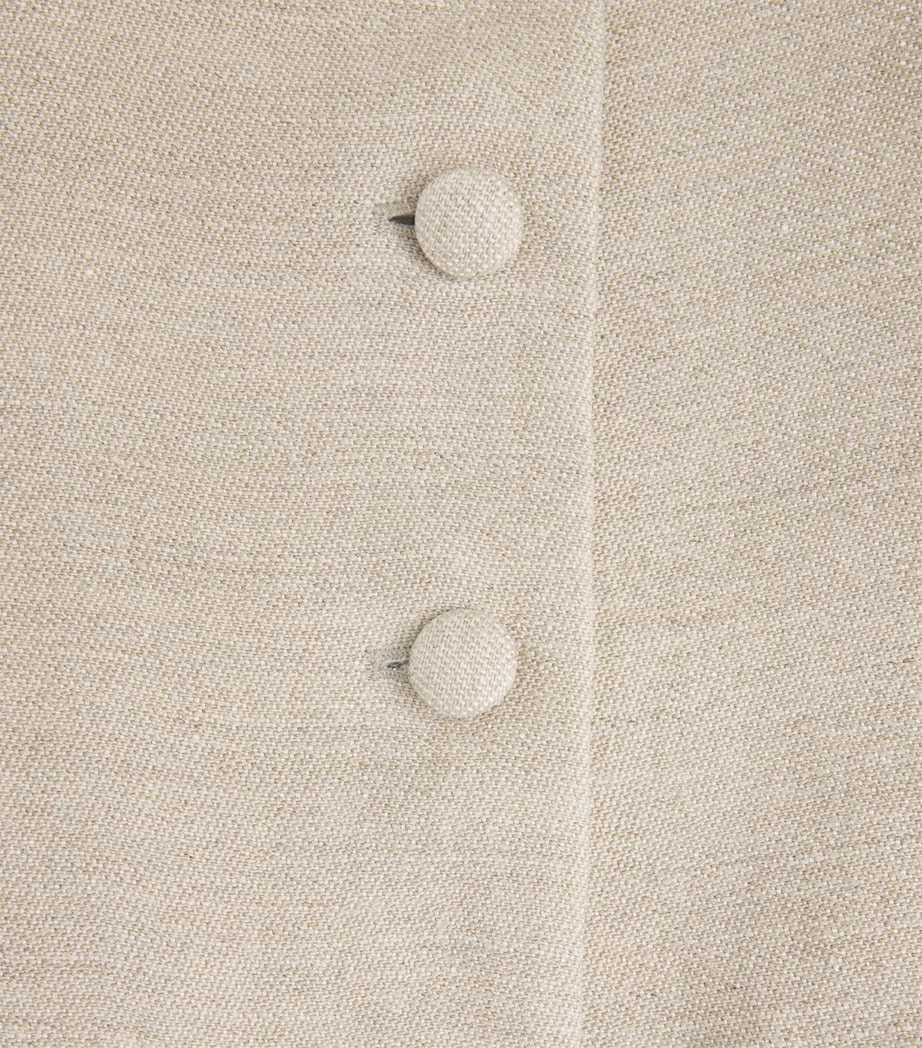 Liberowe Womens Linen Peplum Jacket Beige Image 6