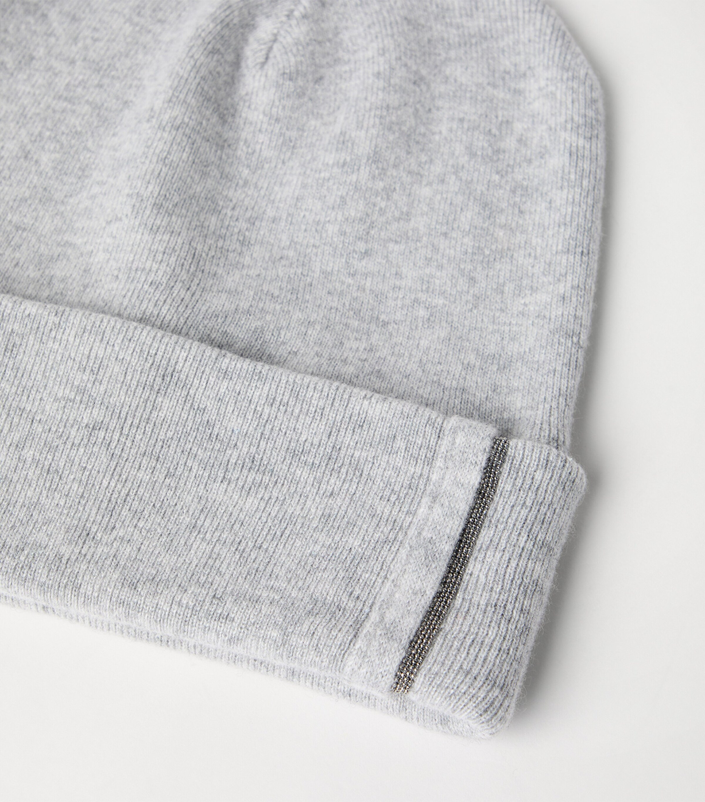 Cashmere Rib-Knit Beanie C072 Image 3