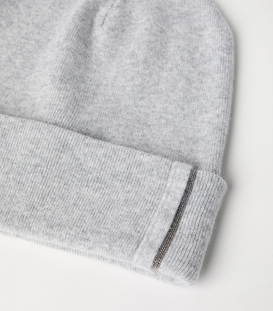Cashmere Rib-Knit Beanie C072 Image 3