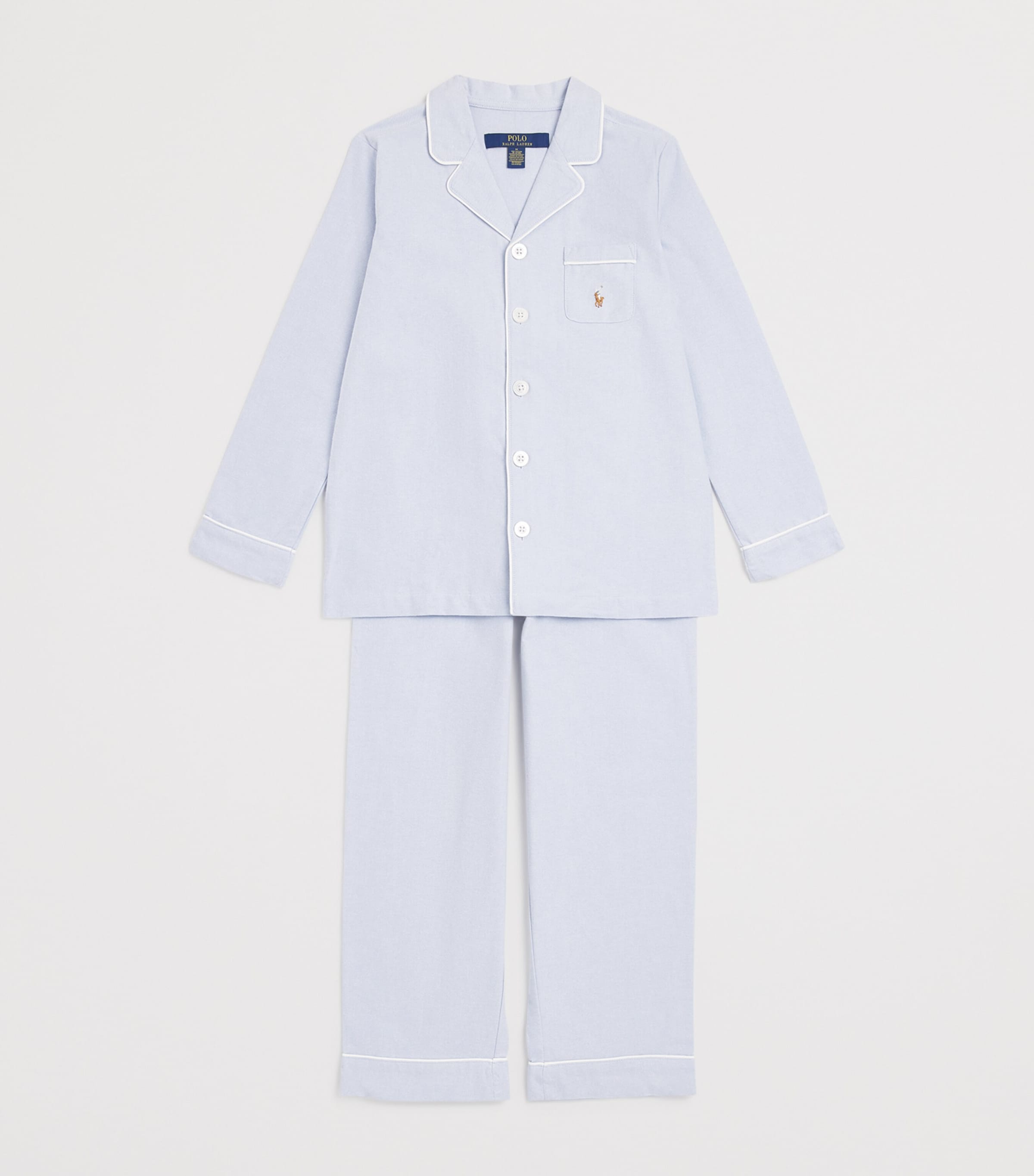 Cotton Oxford Pyjama Set (6-14 Years) POLO BLUE HYACINTH Image 3