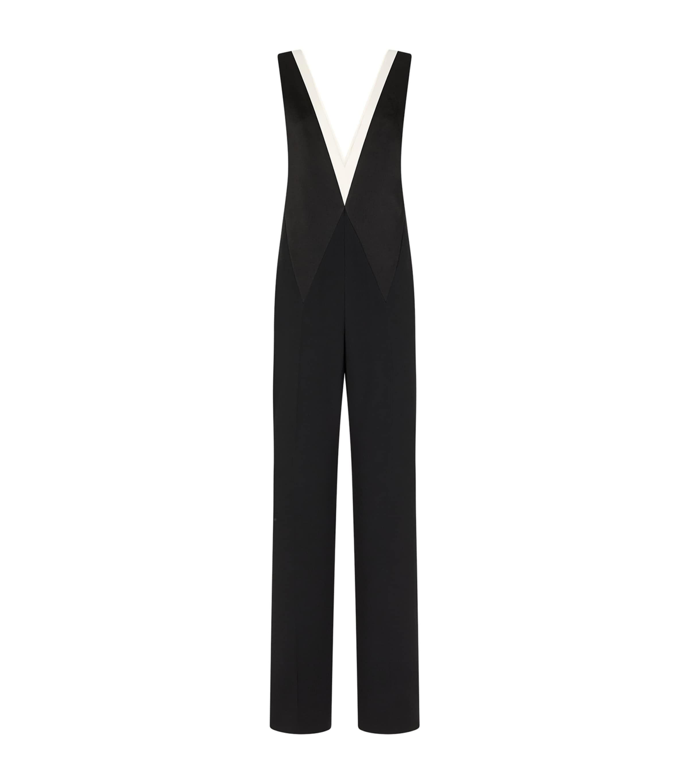 TOM FORD Womens Crepe Satin V-Neck Jumpsuit Nwe Image 1